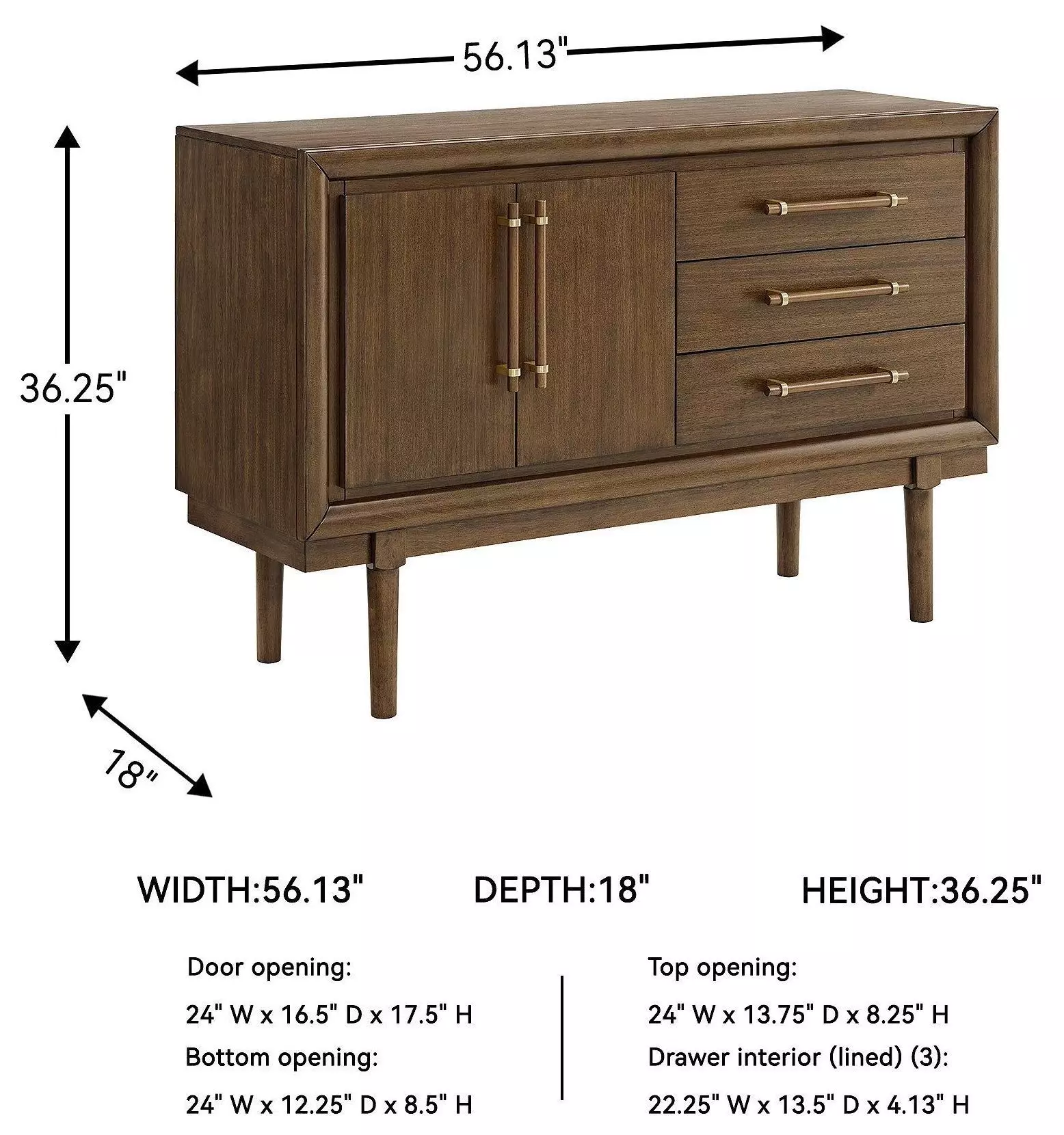 Lyncott Medium Brown Server