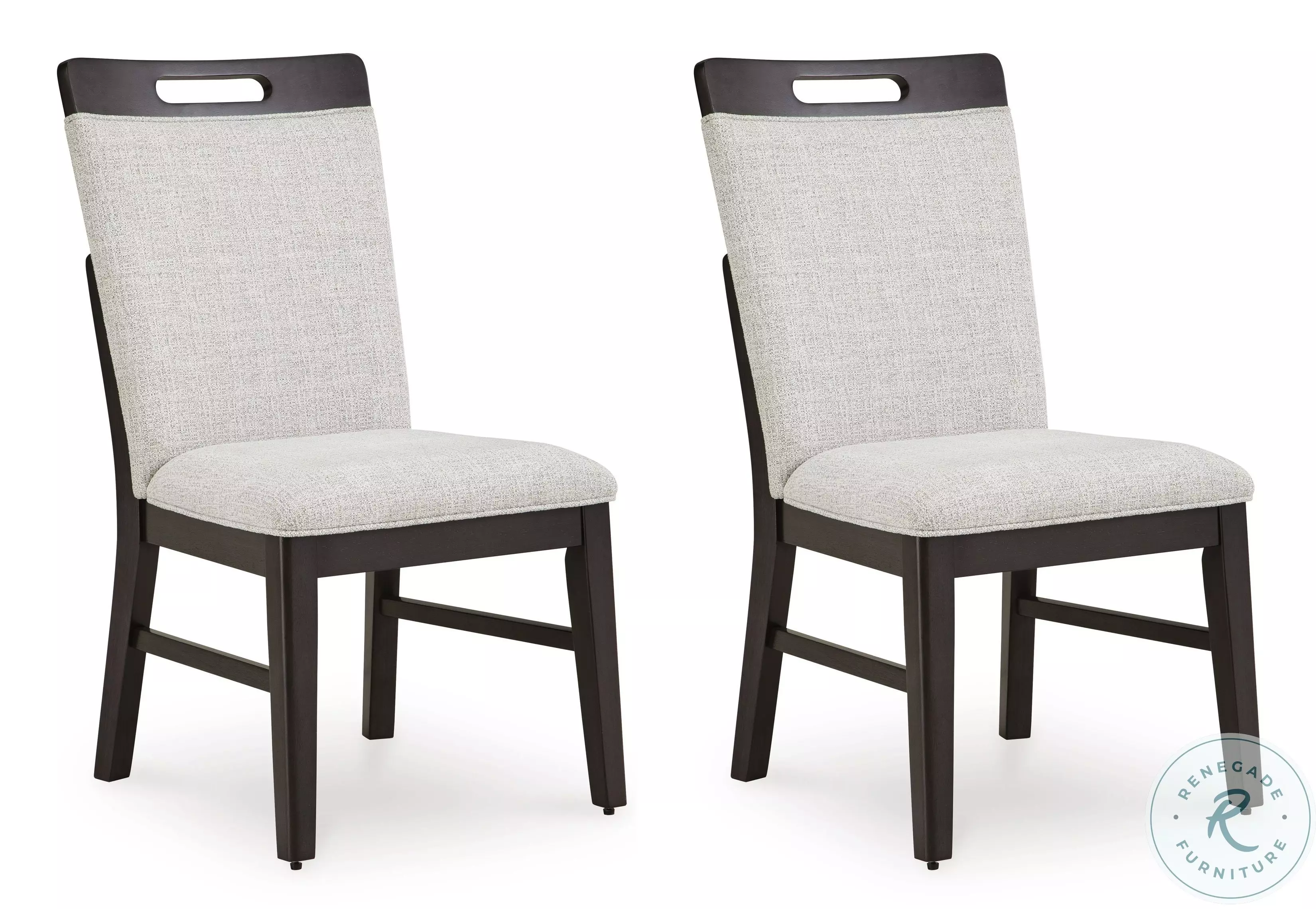 Ashley Jeyn Dining Side Chair Set of 2, Solid Wood, Charcoal Gray Polyester