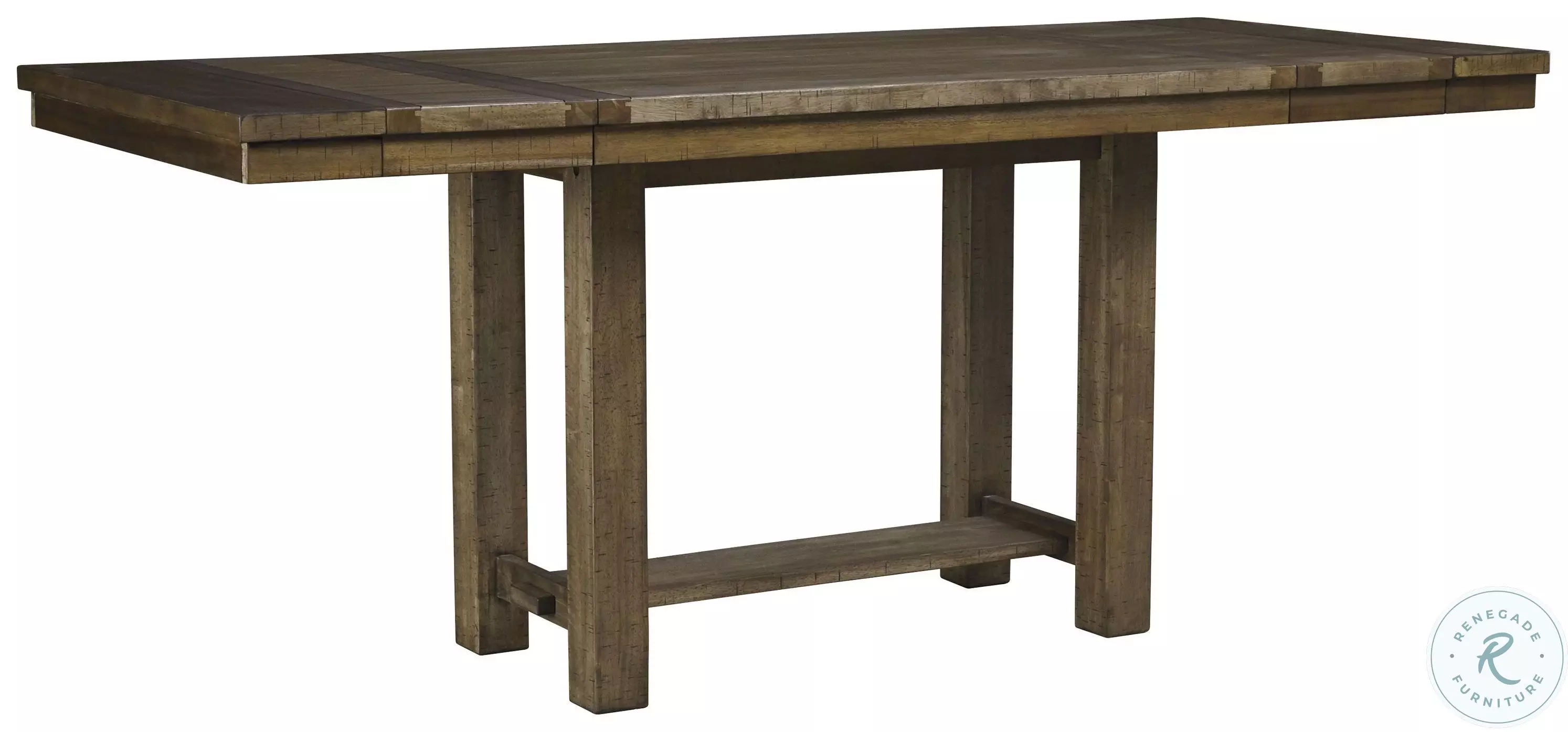 Moriville Grayish Brown Extendable Counter Height Dining Table