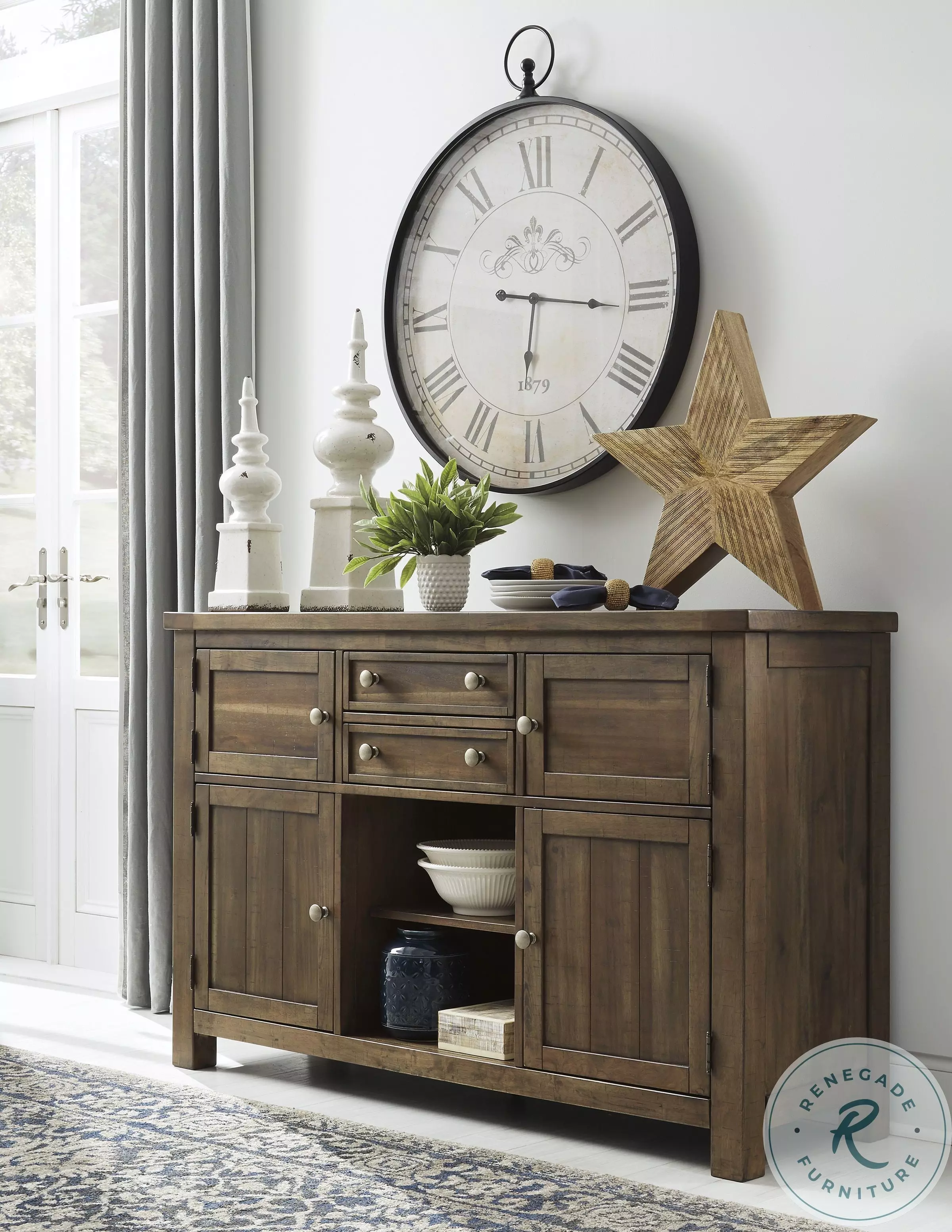 Moriville Grayish Brown Server From Home Gallery Stores | Home