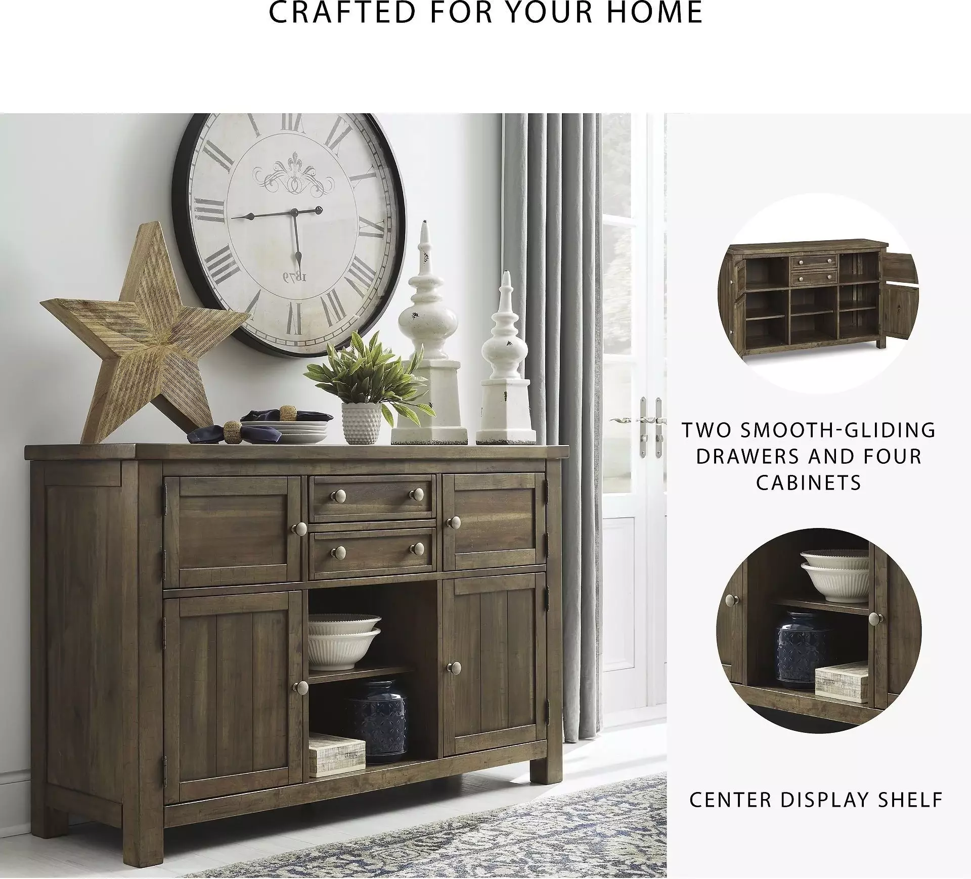 Moriville Grayish Brown Server From Home Gallery Stores | Home
