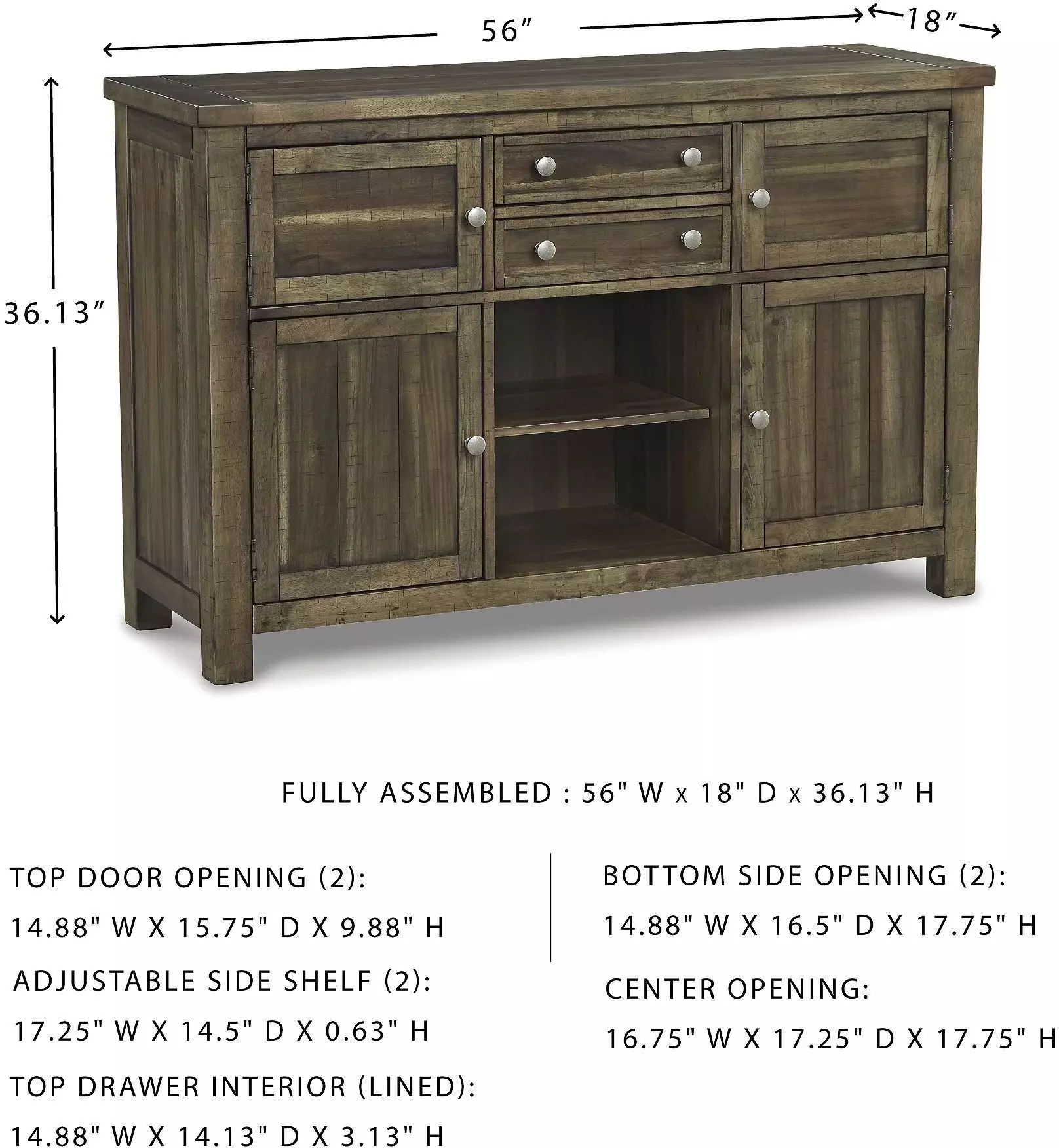 Moriville Grayish Brown Server
