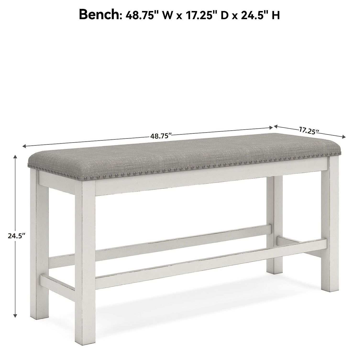 Robbinsdale Antique White Counter Height Bench