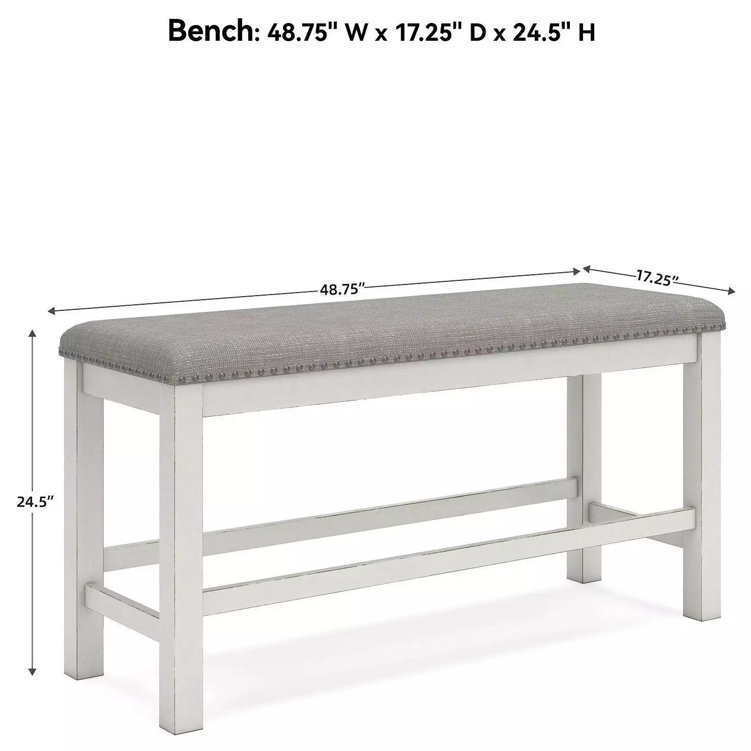 Robbinsdale Antique White Counter Height Bench