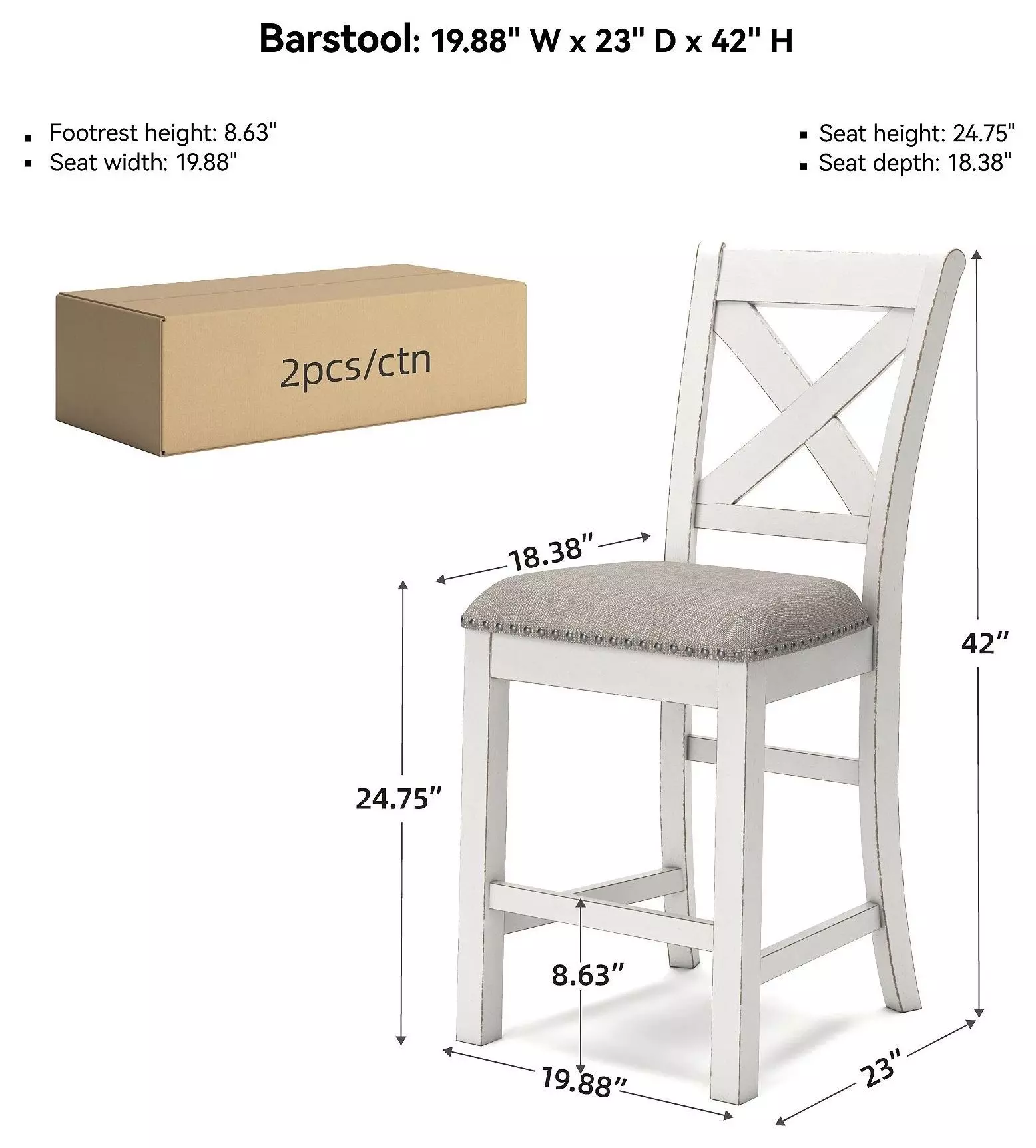 Robbinsdale Antique White Counter Height Stool Set Of 2