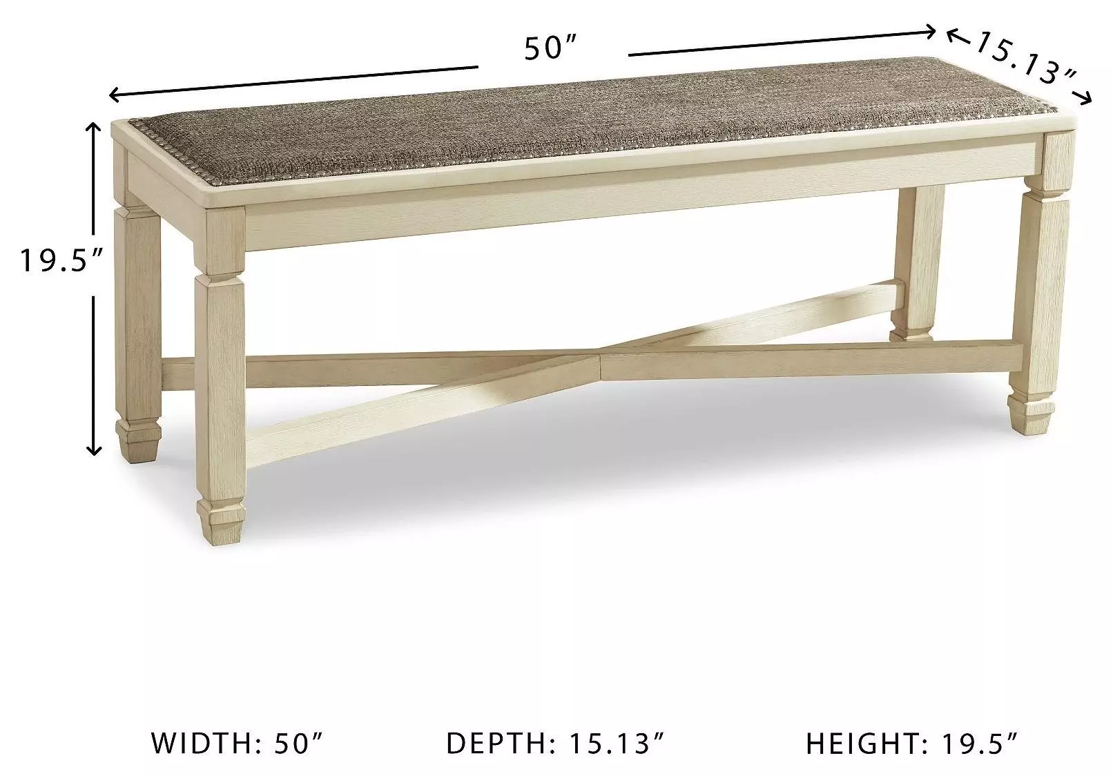 Bolanburg Two-tone Large Upholstered Dining Bench