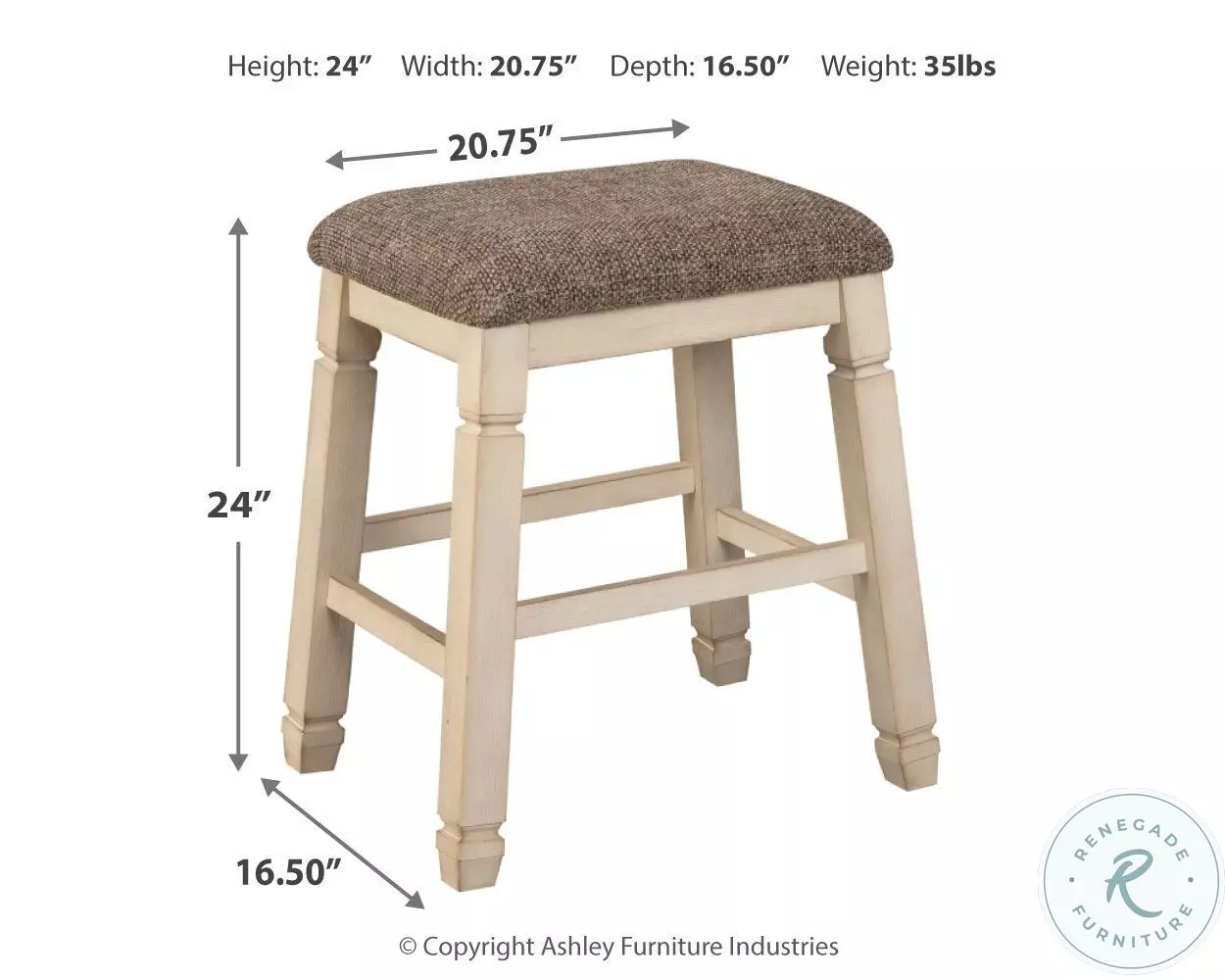 Bolanburg Two Tone Counter Height Stool Set of 2