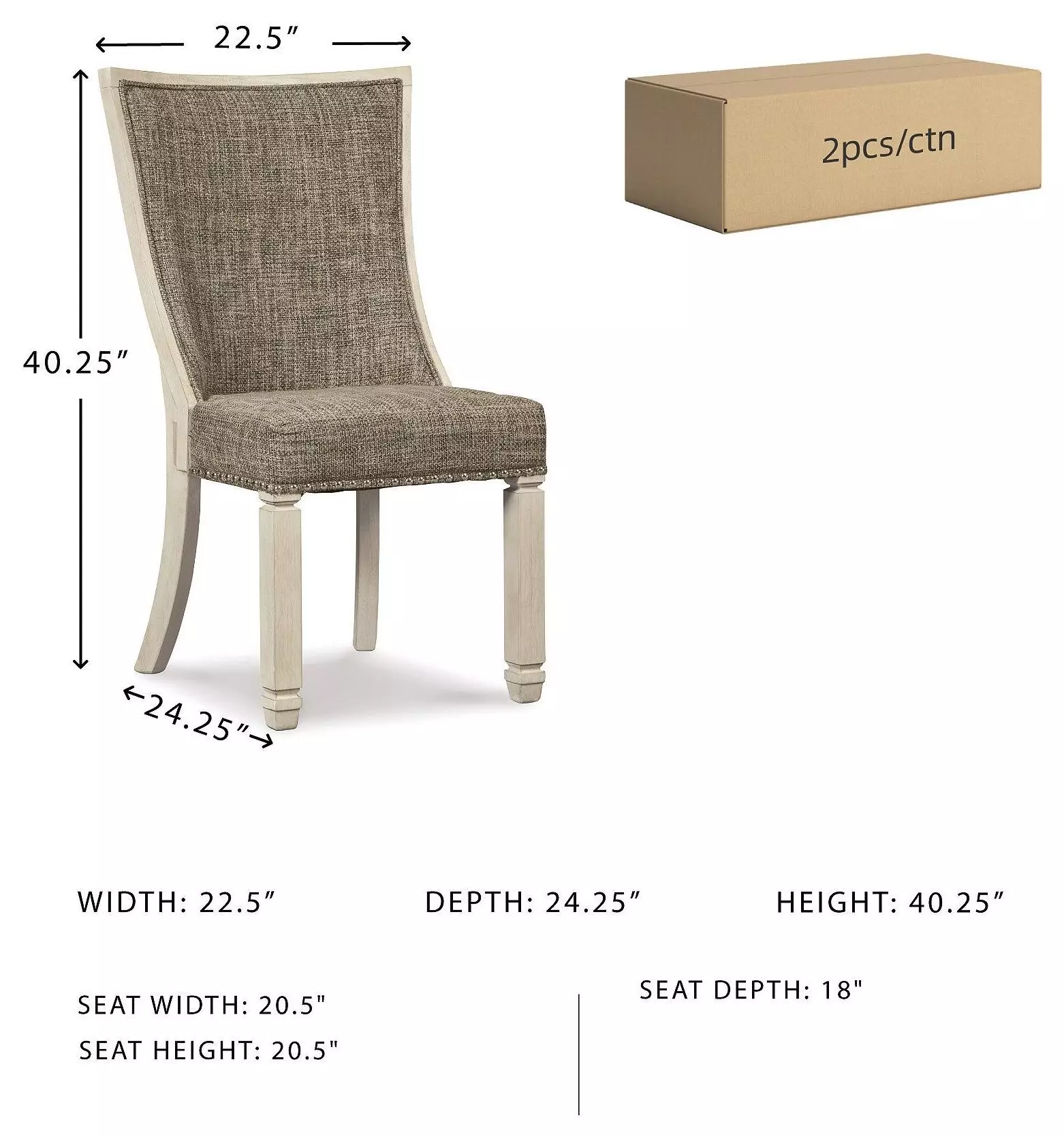 Bolanburg Two Tone Dining Upholstered Side Chair Set of 2