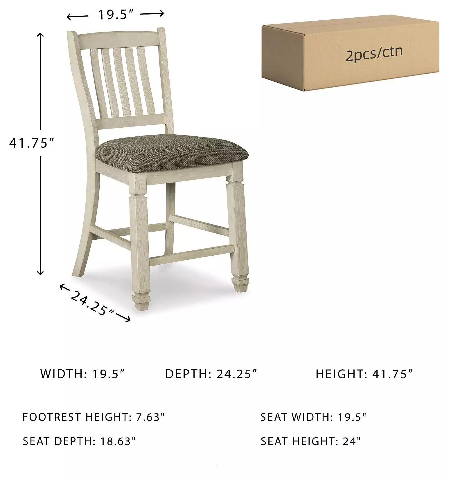 Bolanburg Two Tone Upholstered Bar Stool Set of 2