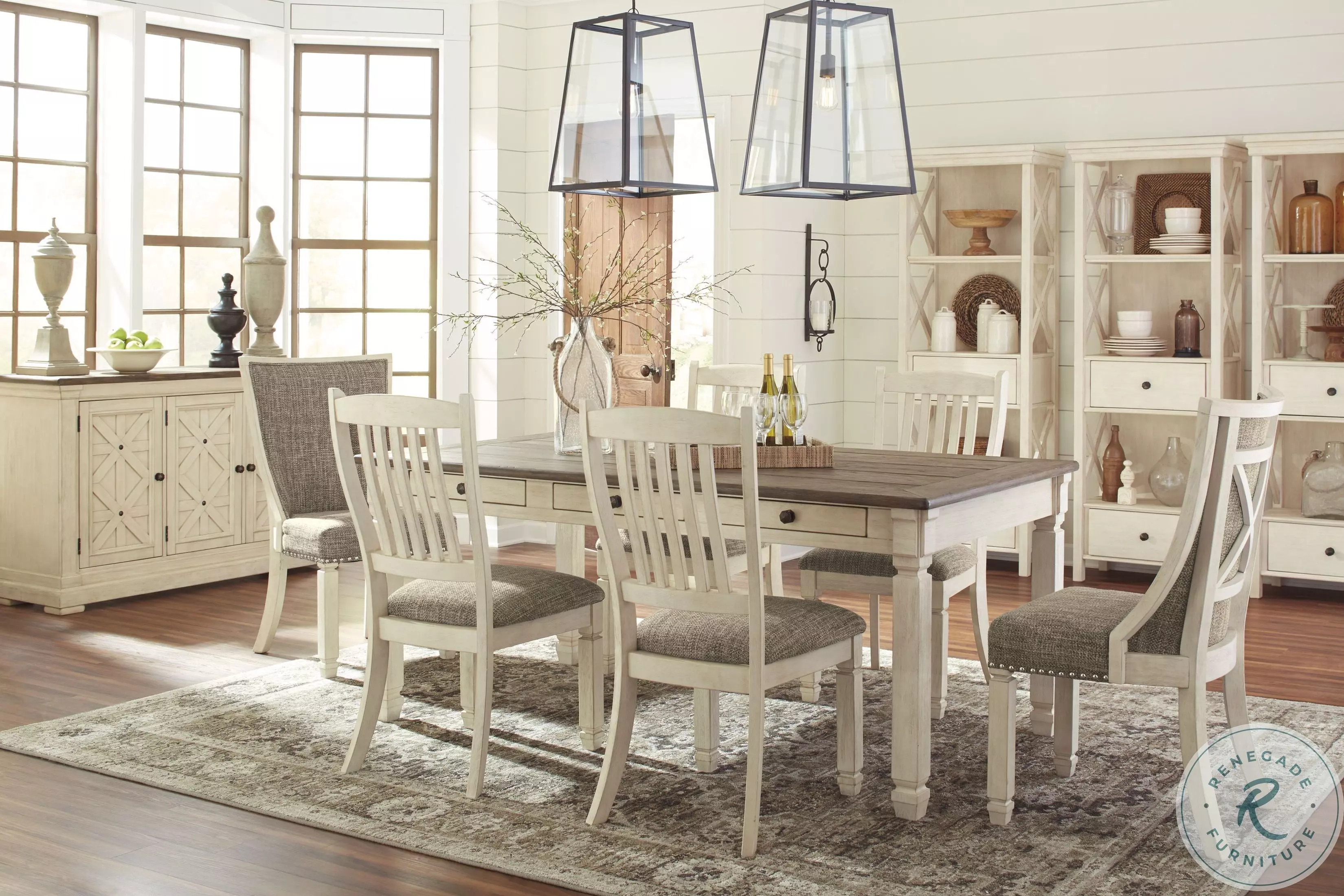 Bolanburg White and Gray Rectangular Dining Table from