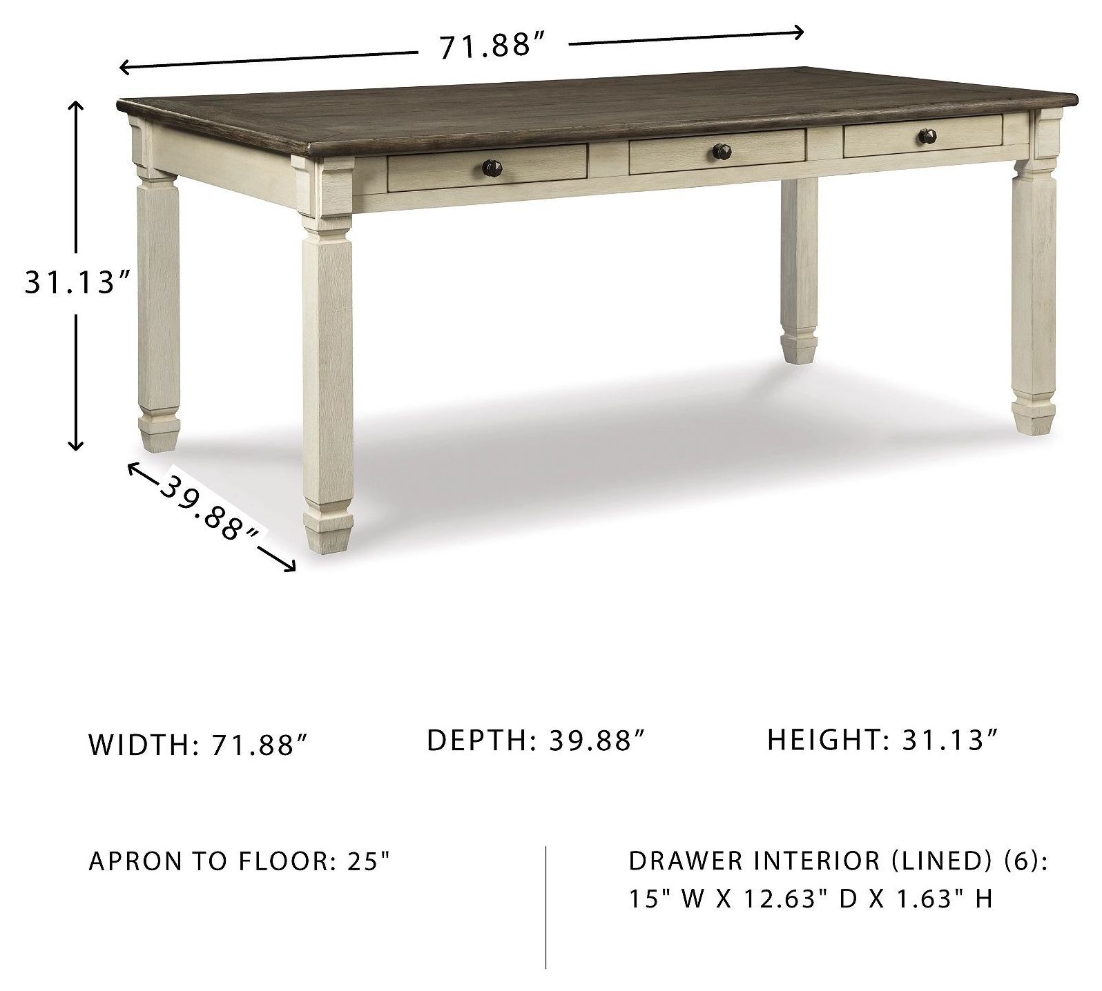 Bolanburg White and Gray Rectangular Dining Table