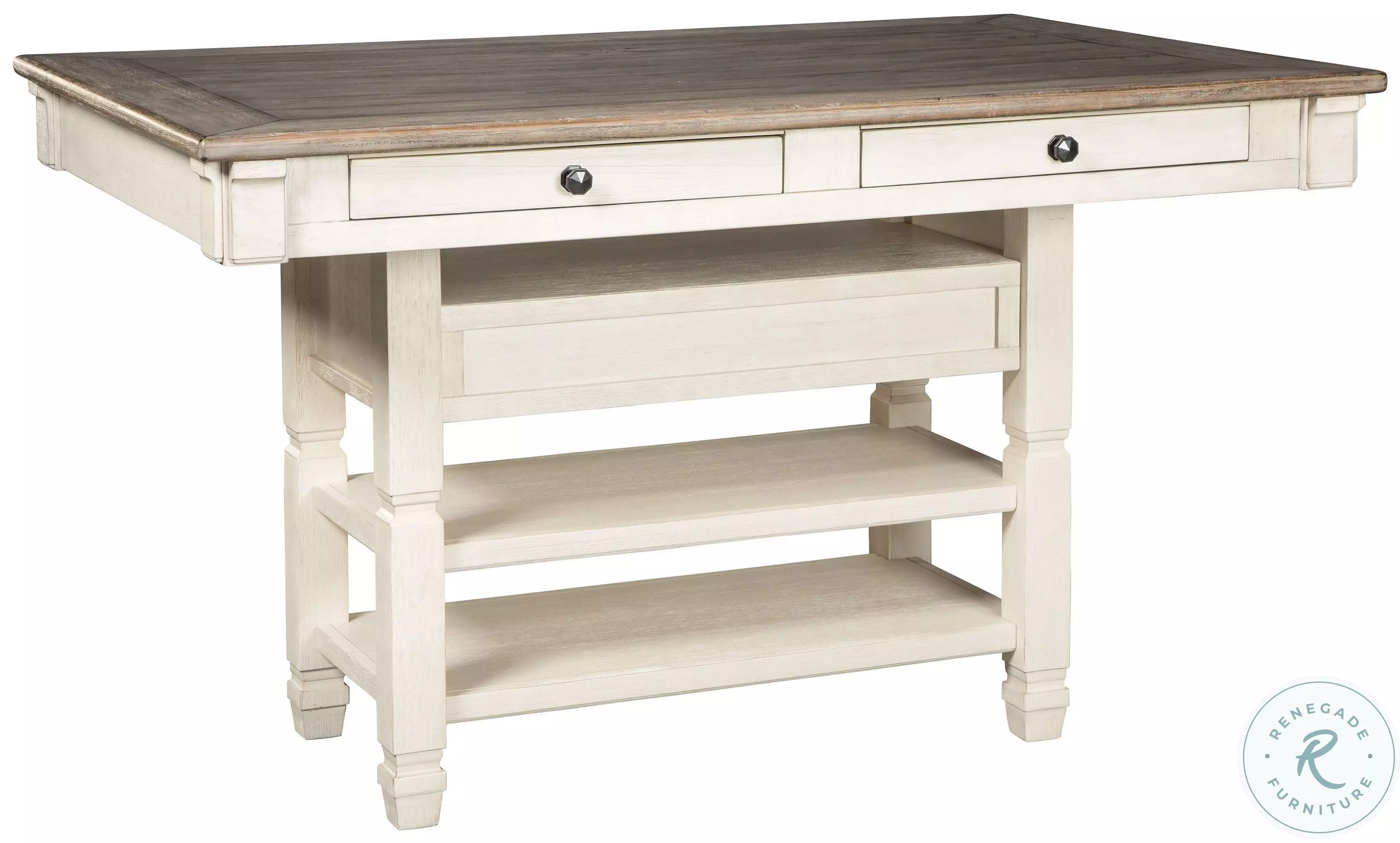 Bolanburg White and Gray Rectangular Counter Height Dining Table