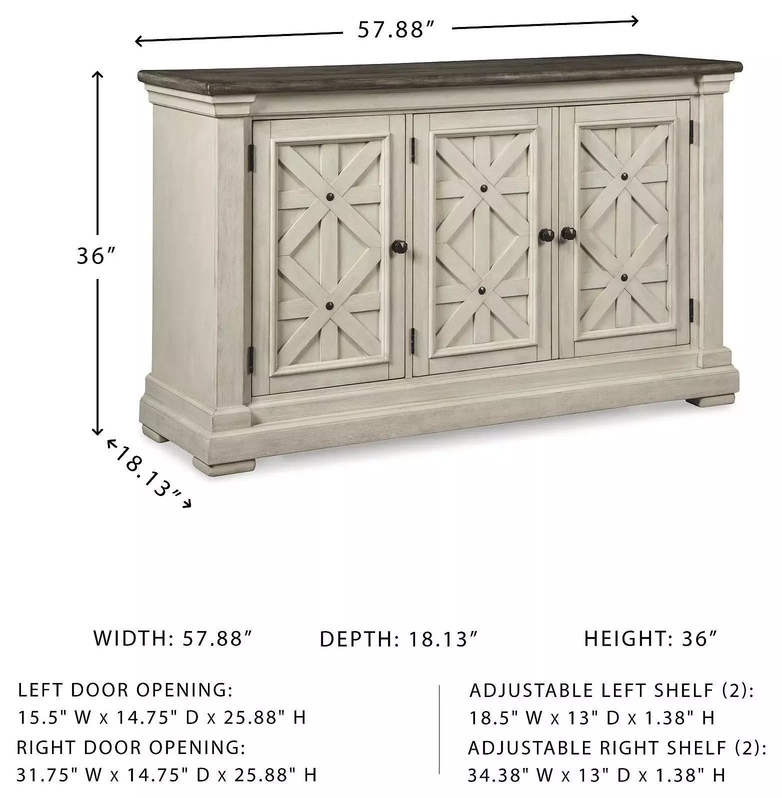 Bolanburg White and Gray Dining Server