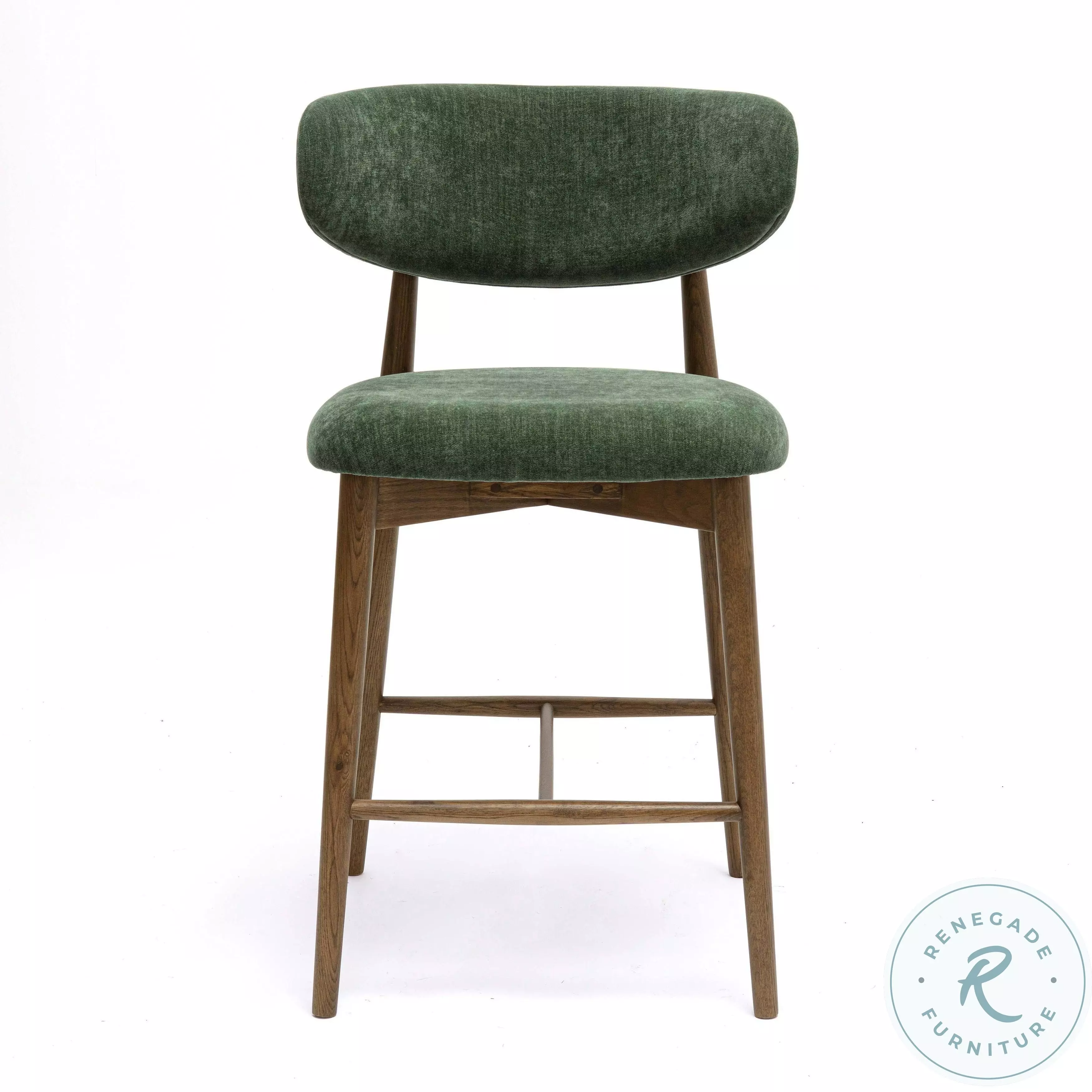 Zinea Forest Green Performance Textured Velvet Counter Height