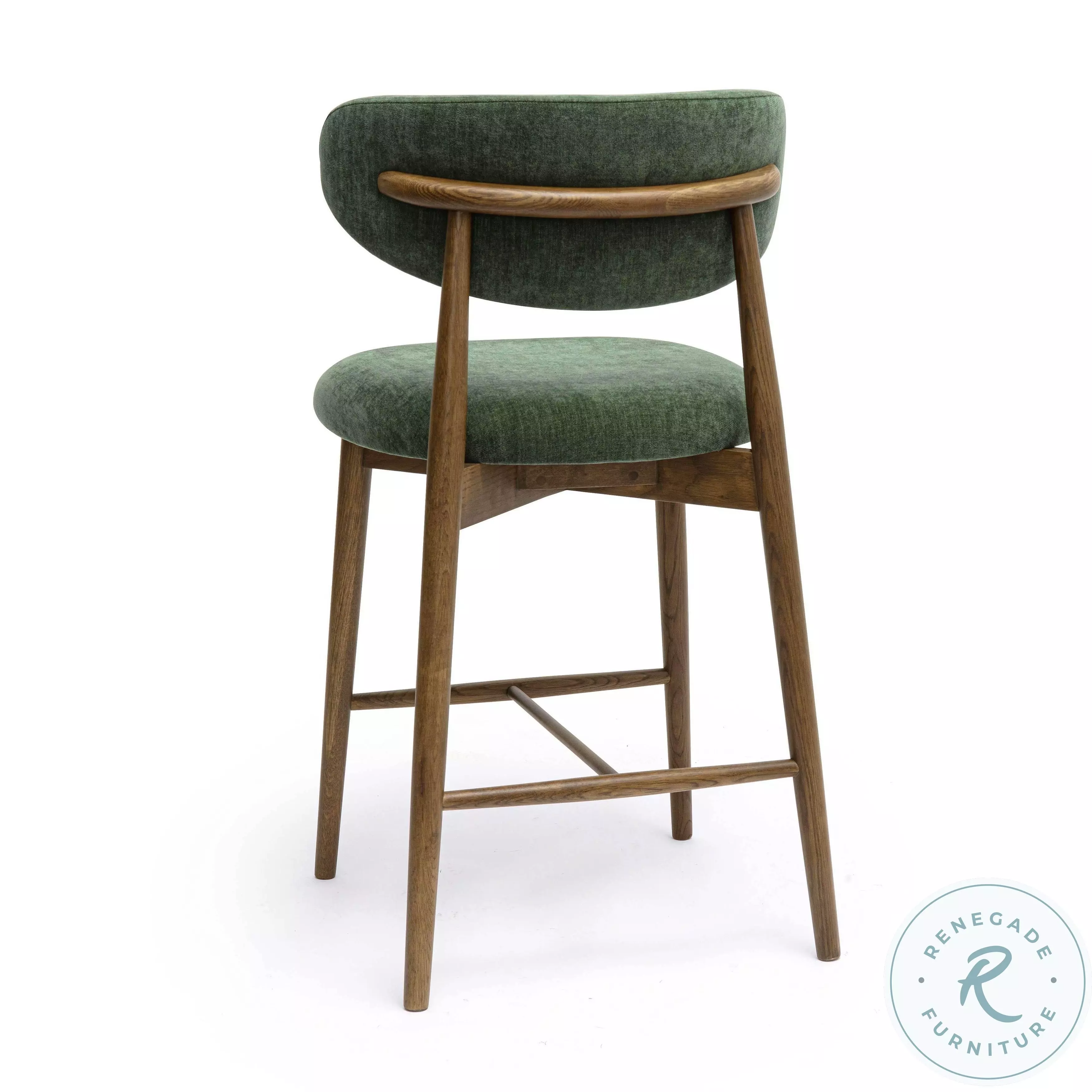 Zinea Forest Green Performance Textured Velvet Counter Height