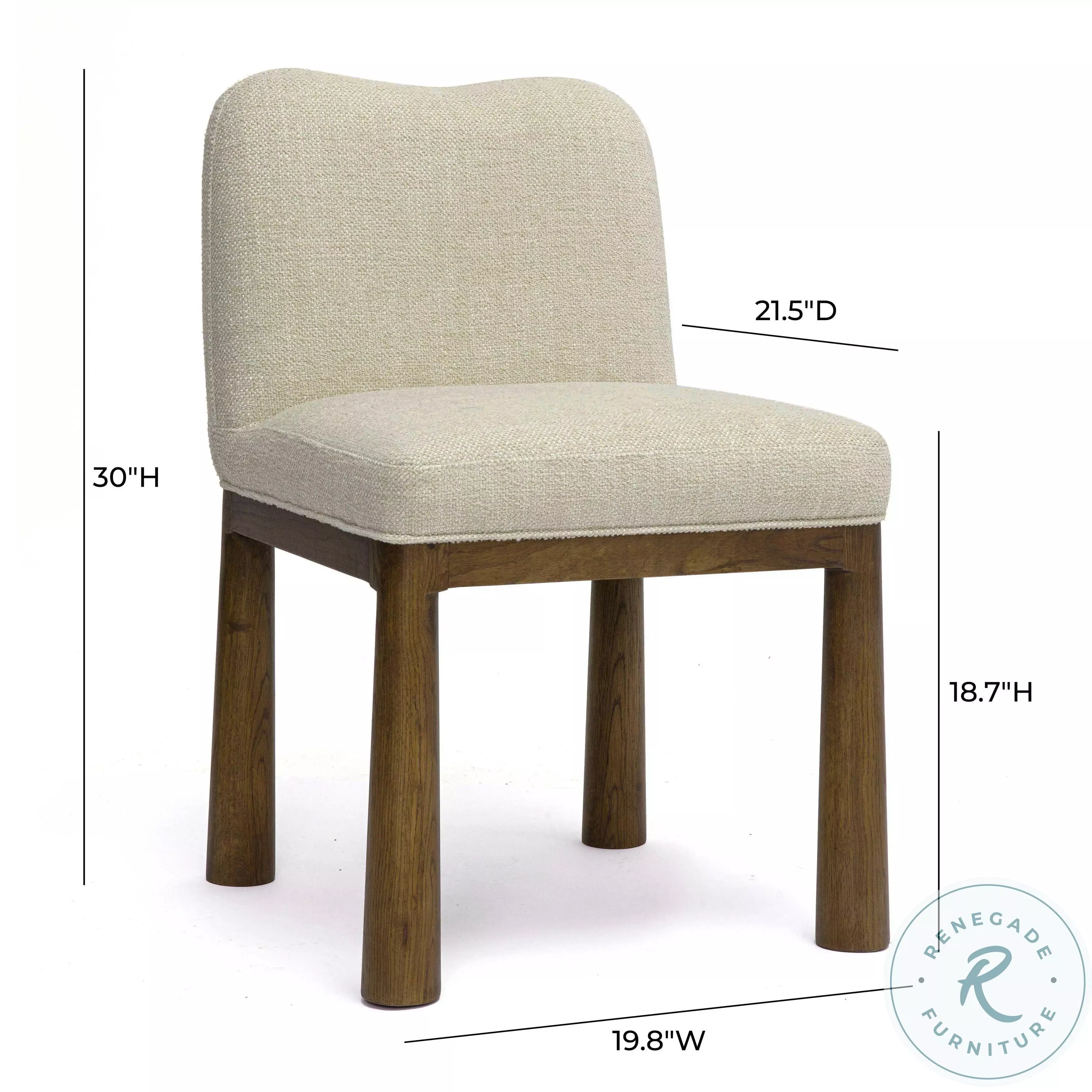 Tiara Cream Performance Basketweave Fabric Dining Chair