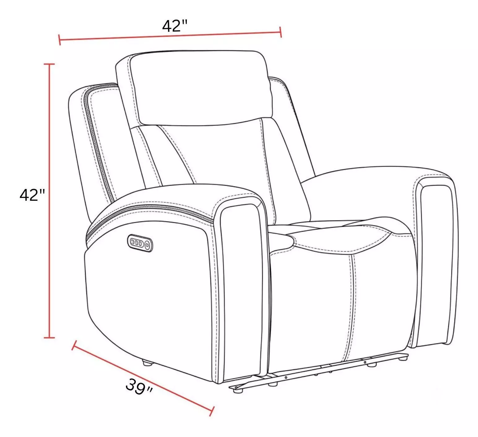 Maveric Bette Coffee Zero Gravity Triple Power Recliner with USB Charging