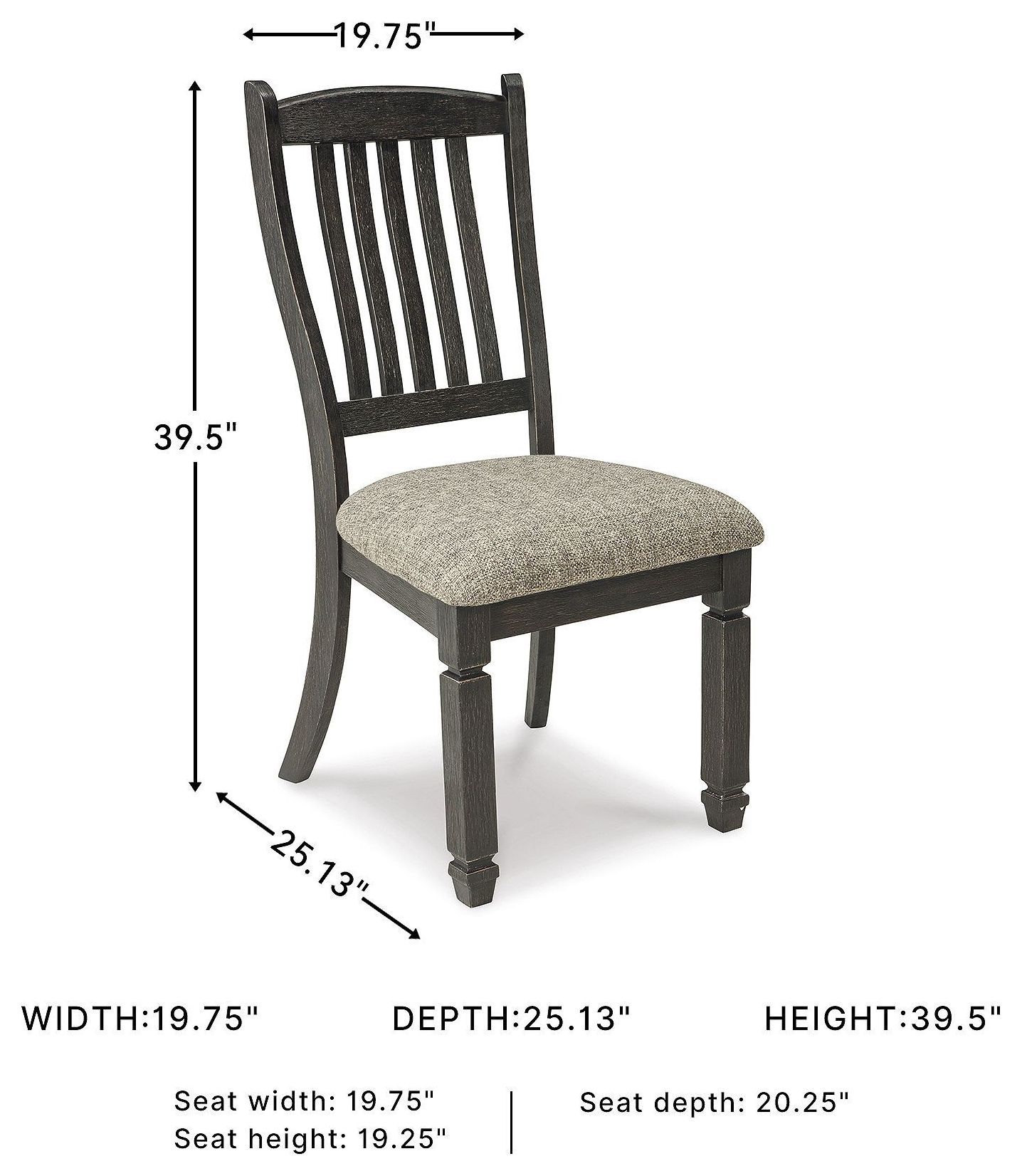 Tyler Creek Black And Gray Upholstered Side Chair Set of 2