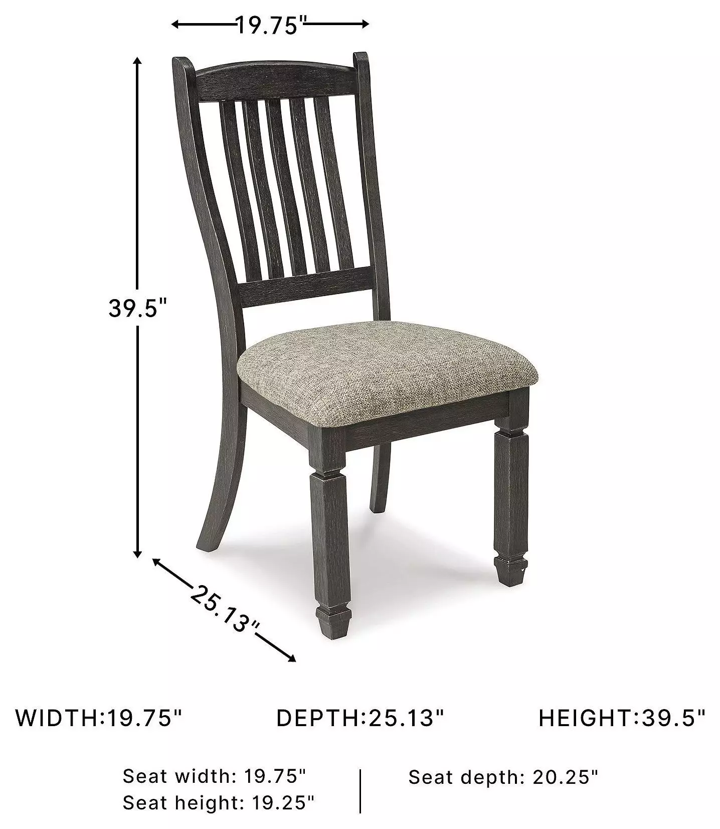 Tyler Creek Black And Gray Upholstered Side Chair Set of 2