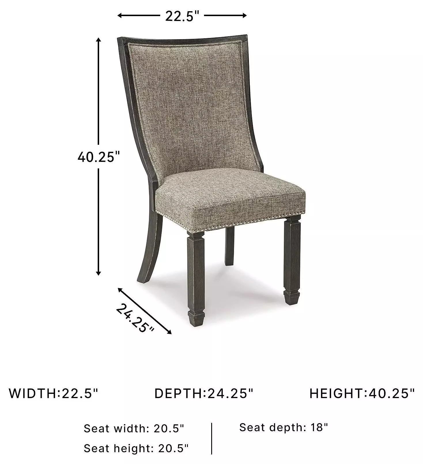 Tyler Creek Black And Gray Upholstered Host Chair Set of 2