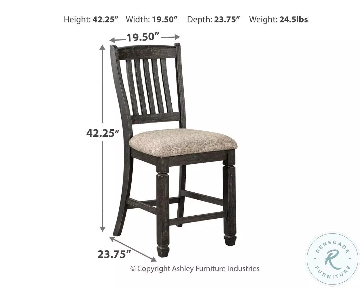 Tyler Creek Black And Gray Upholstered Bar Stool Set of 2