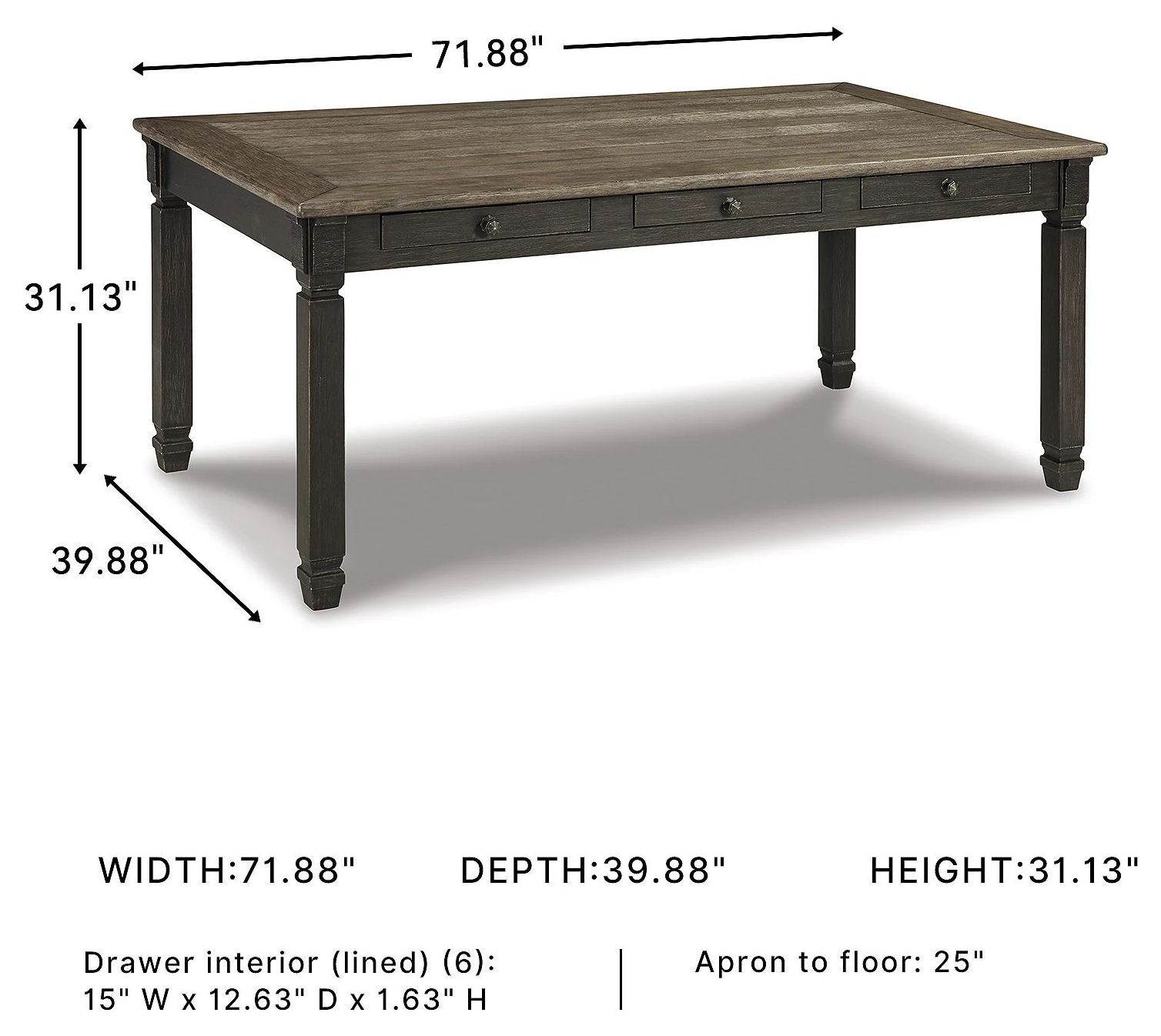 Tyler Creek Black And Gray Rectangular Dining Table