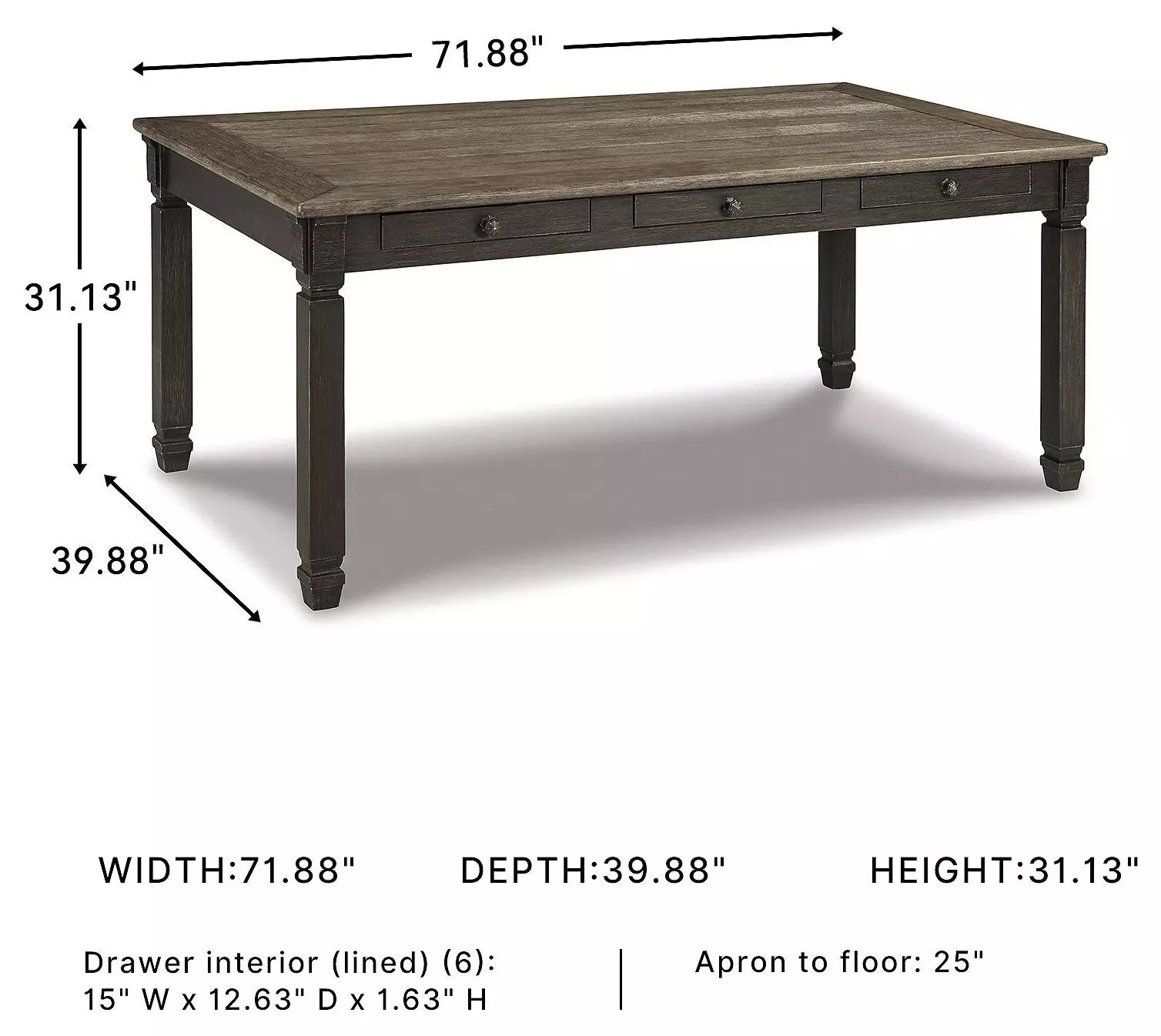 Tyler Creek Black And Gray Rectangular Dining Table