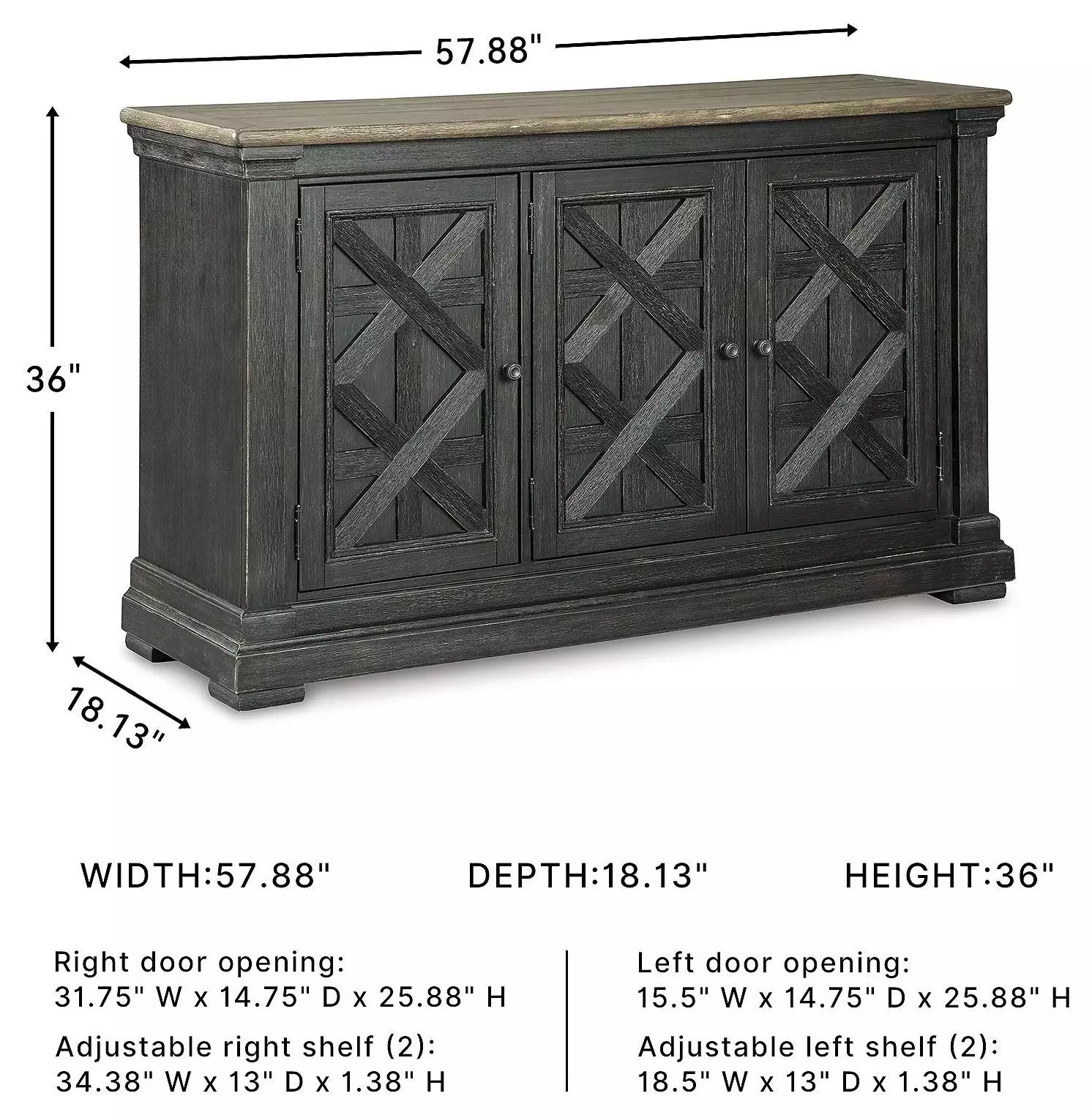 Tyler Creek Black And Gray Dining Room Server