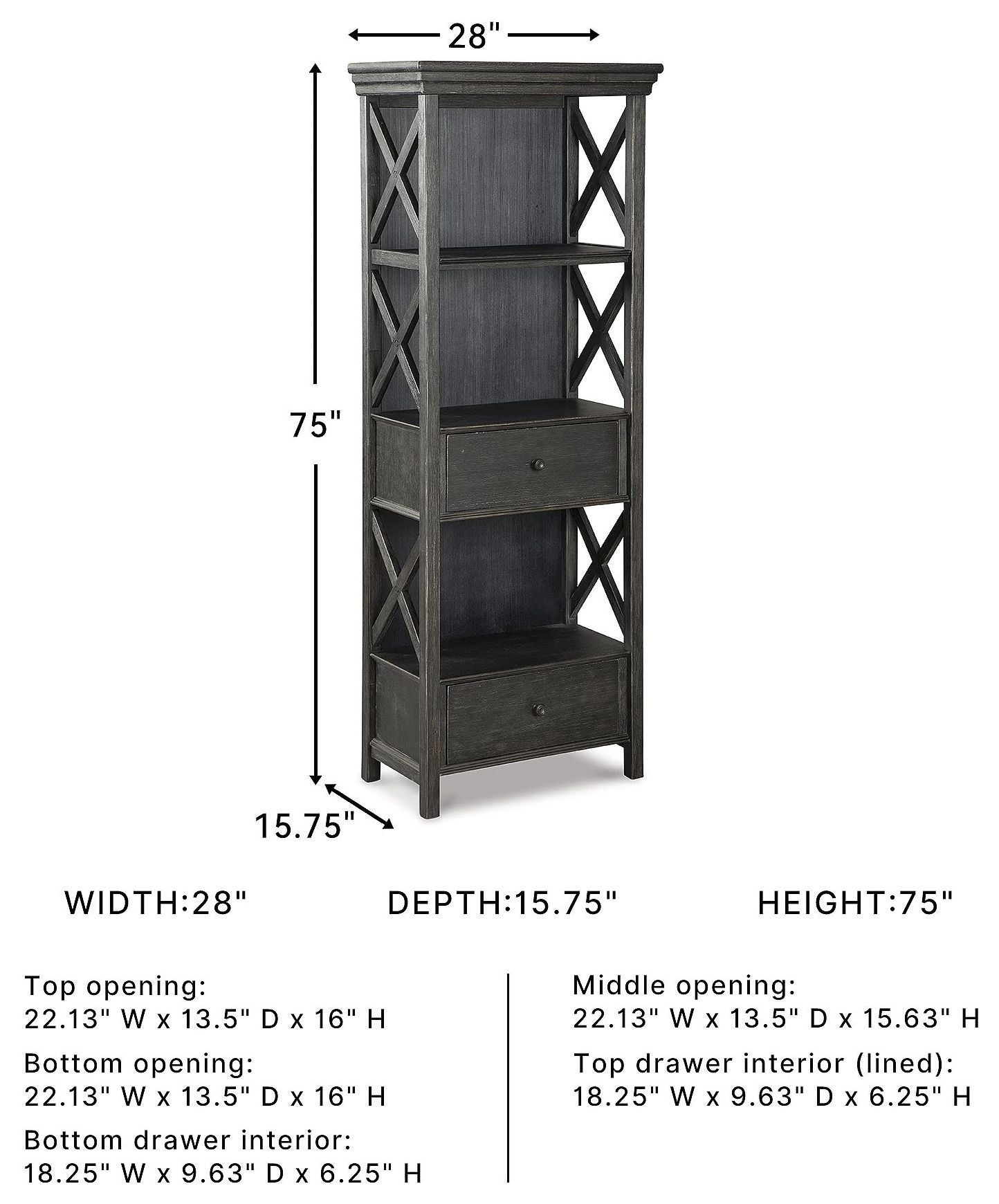 Tyler Creek Black And Gray Display Cabinet
