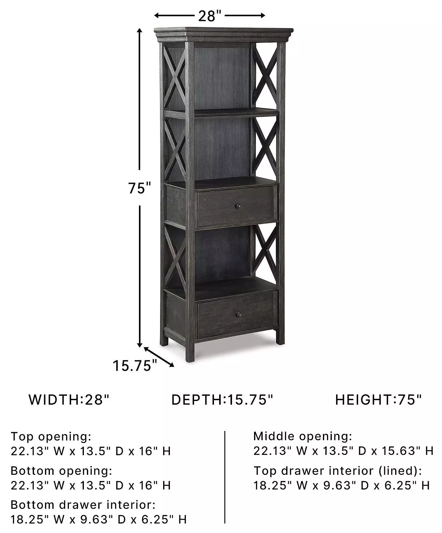 Tyler Creek Black And Gray Display Cabinet