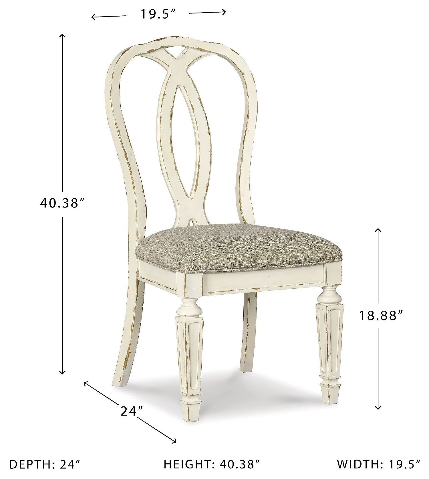Realyn White Dining Upholstered Sidechair Set of 2