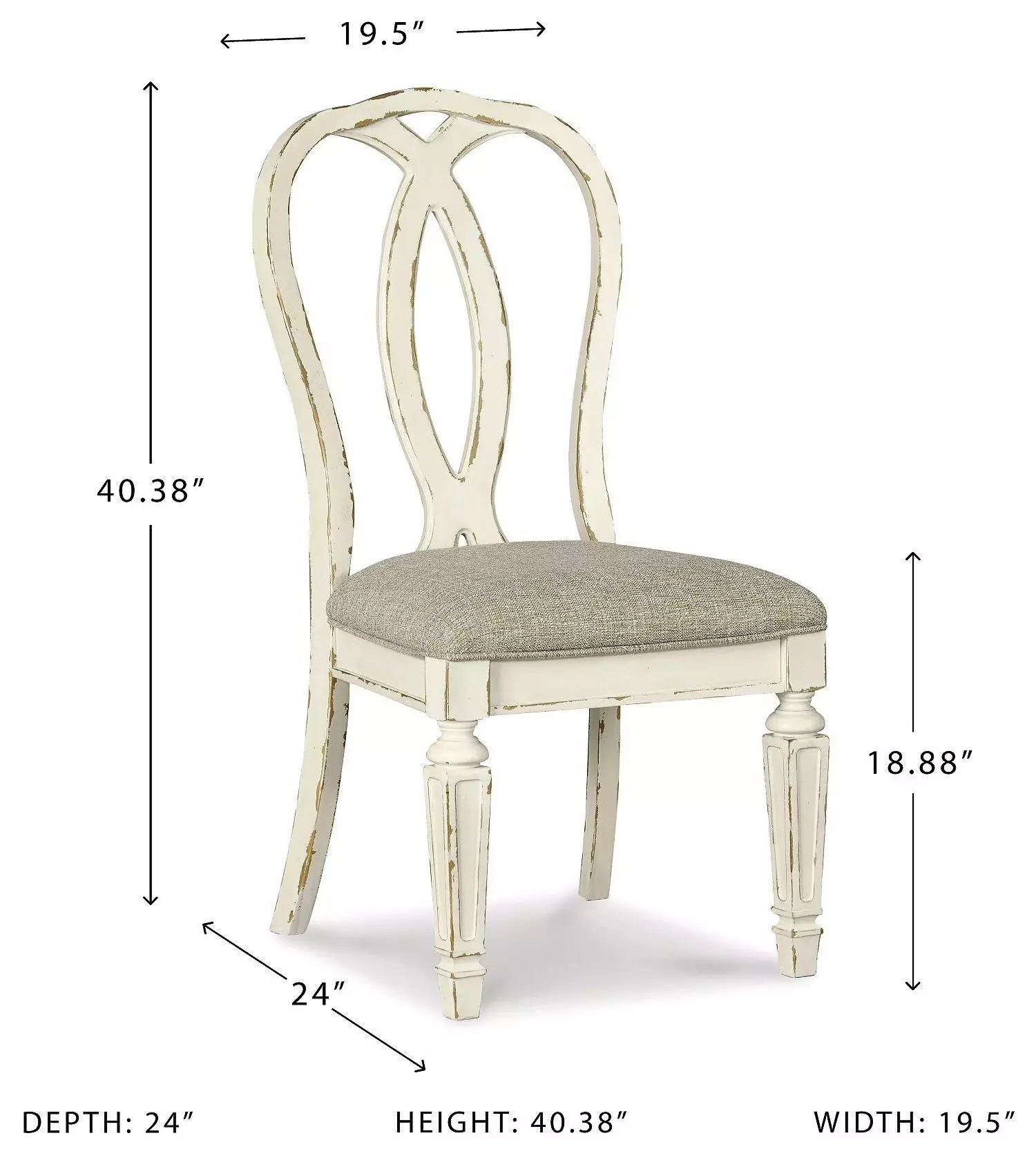 Realyn White Dining Upholstered Sidechair Set of 2