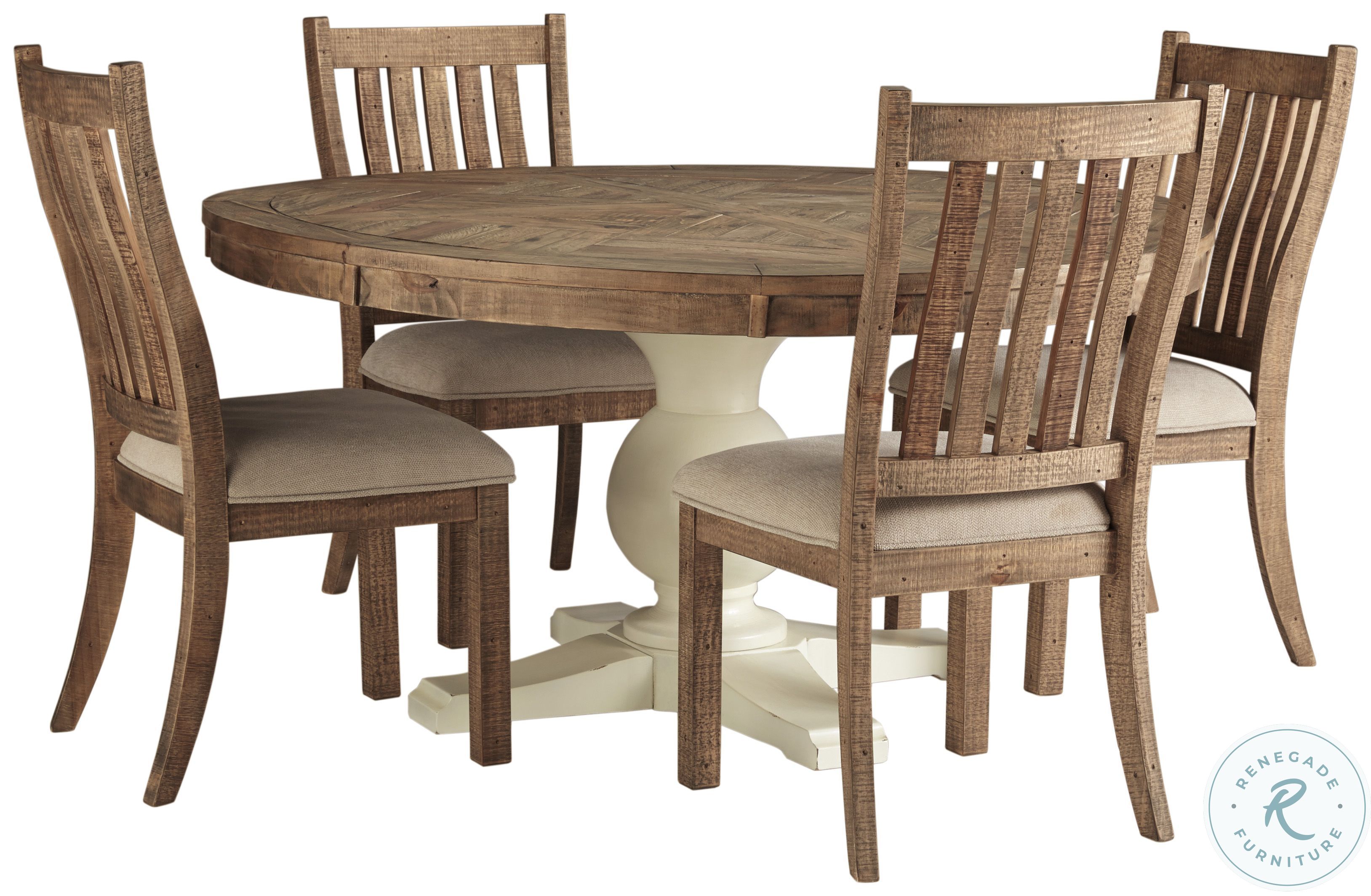 Grindleburg White Round Dining Table from Ashley Coleman Furniture