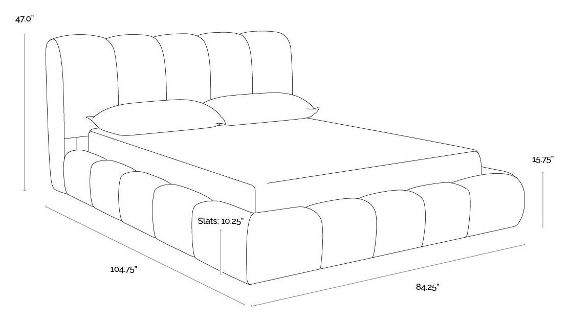 Olena Meg Ash Queen Upholstered Platform Bed