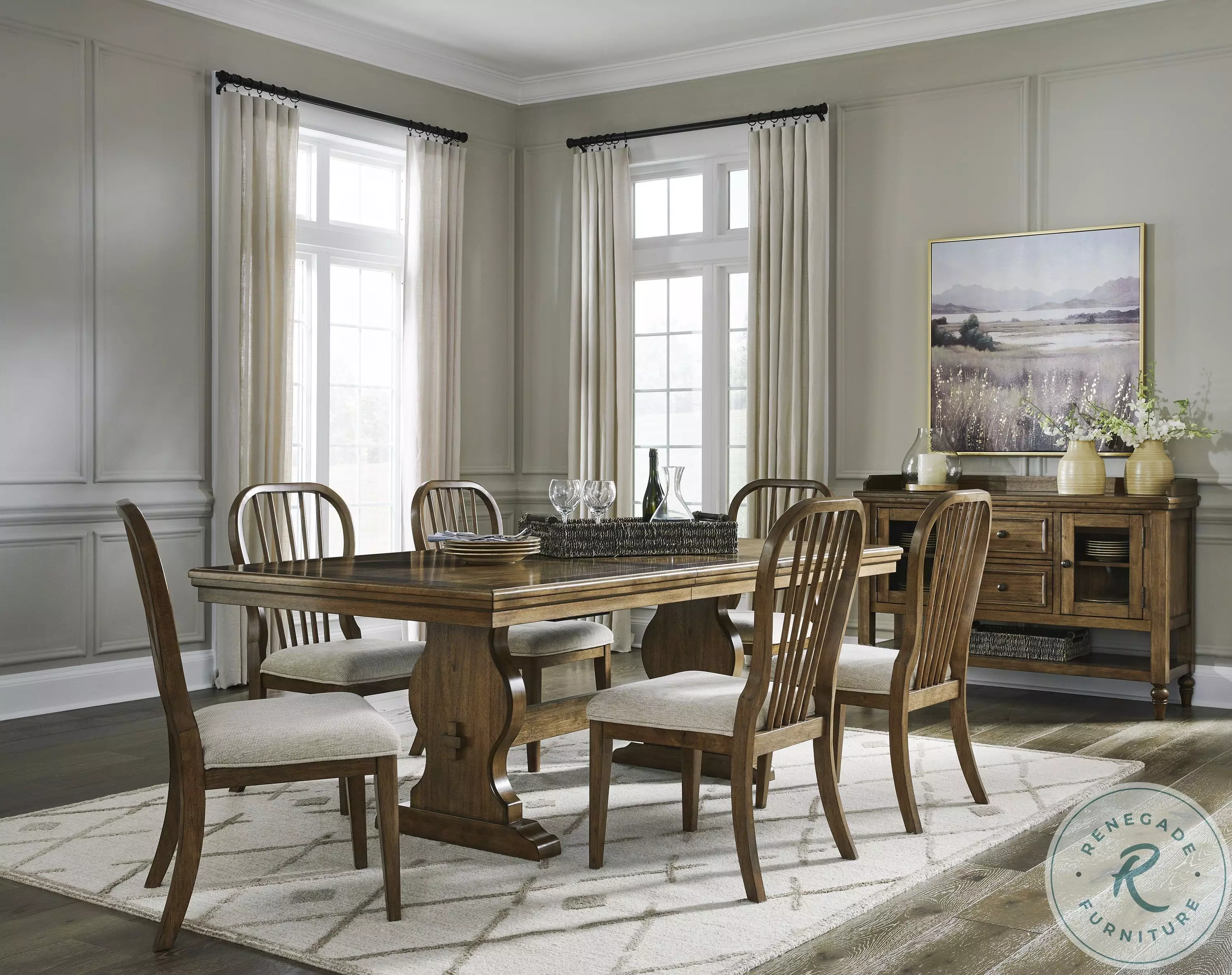 Sturlayne Brown Rectangular Extendable Dining Room Set from Ashley