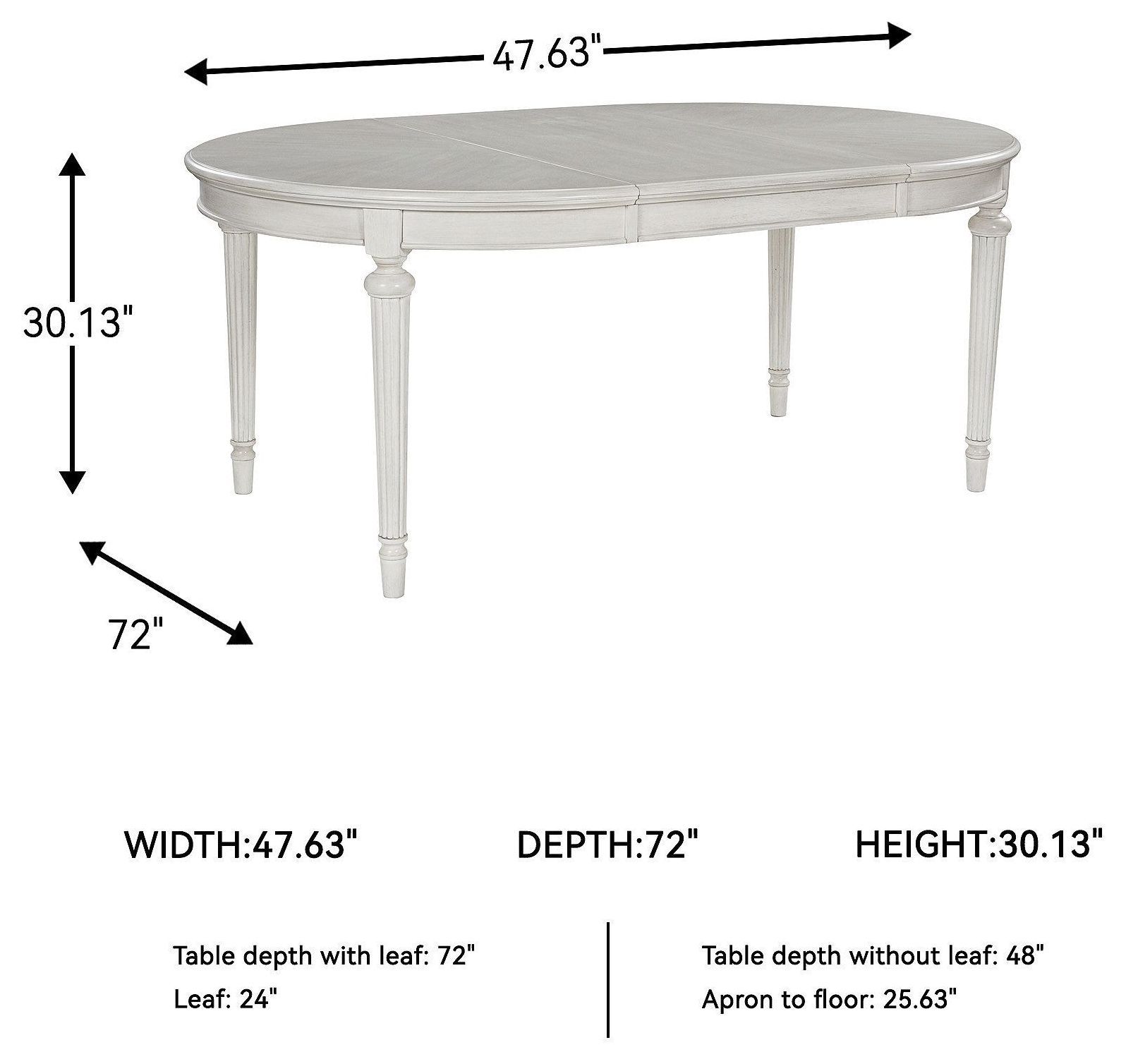 Montelaine Antique White Extendable Dining Table