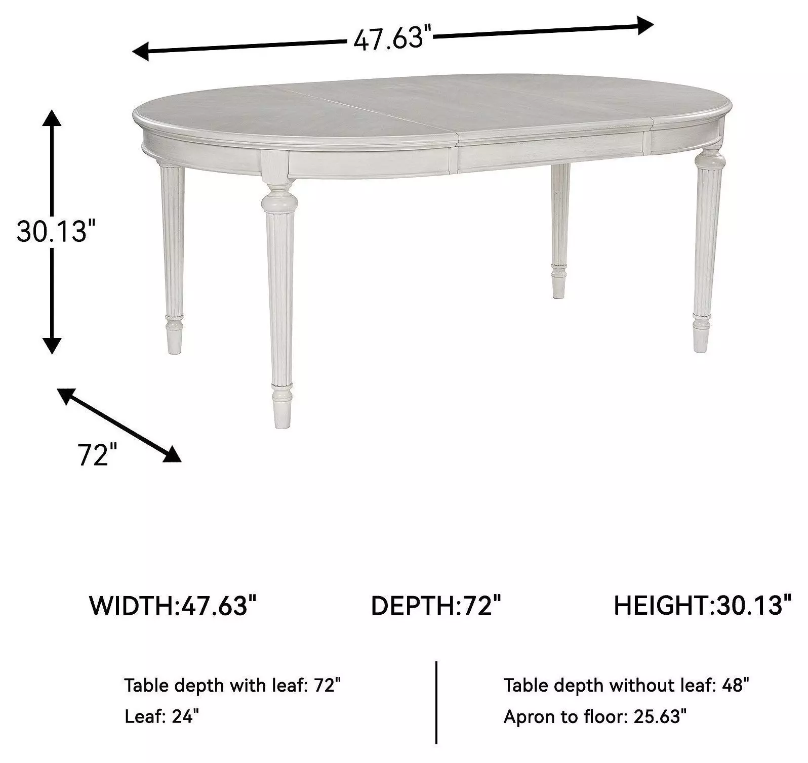 Montelaine Antique White Extendable Dining Table