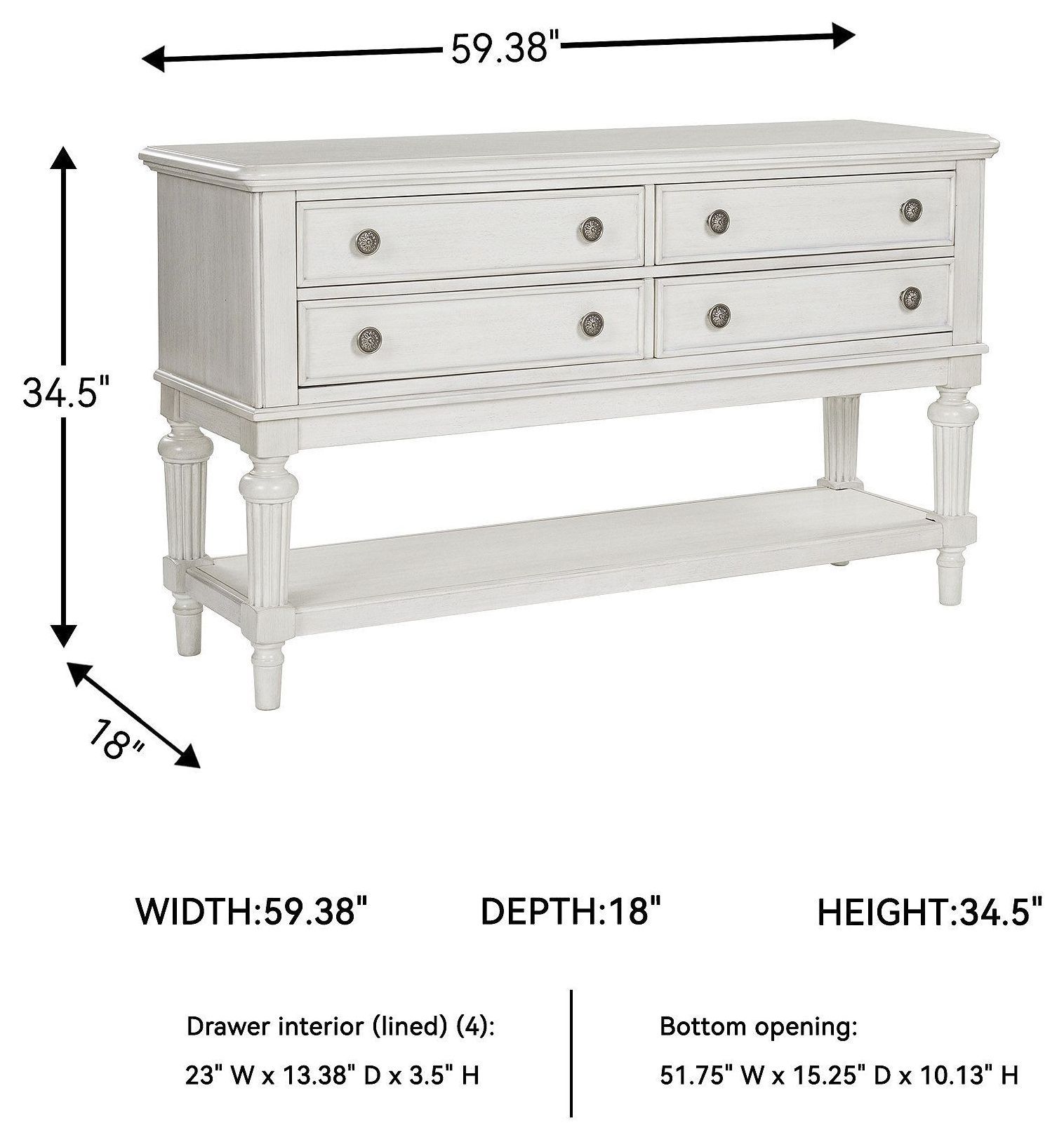 Montelaine Antique White Server