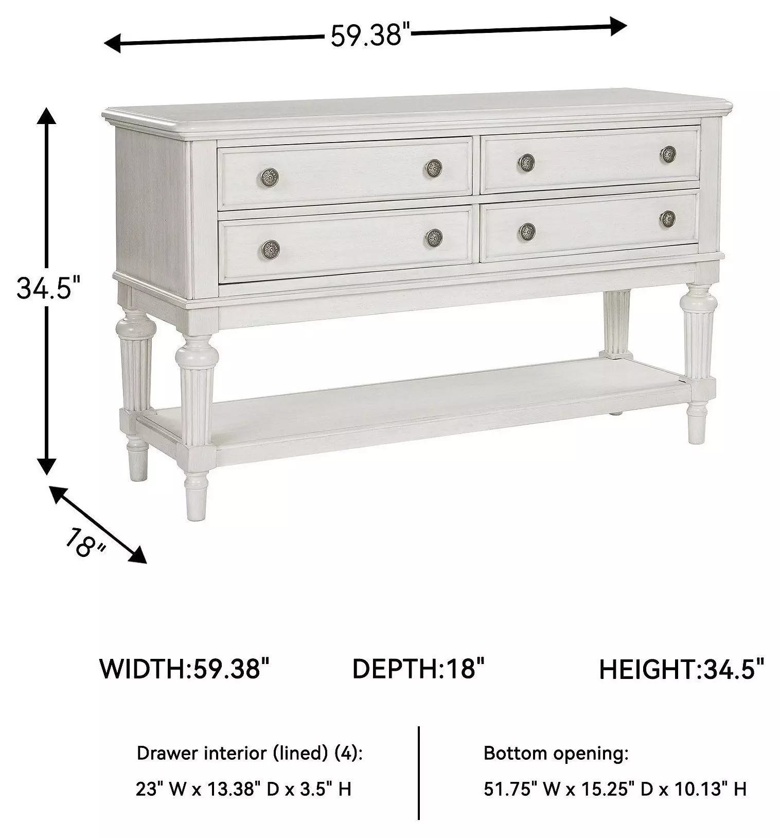 Montelaine Antique White Server