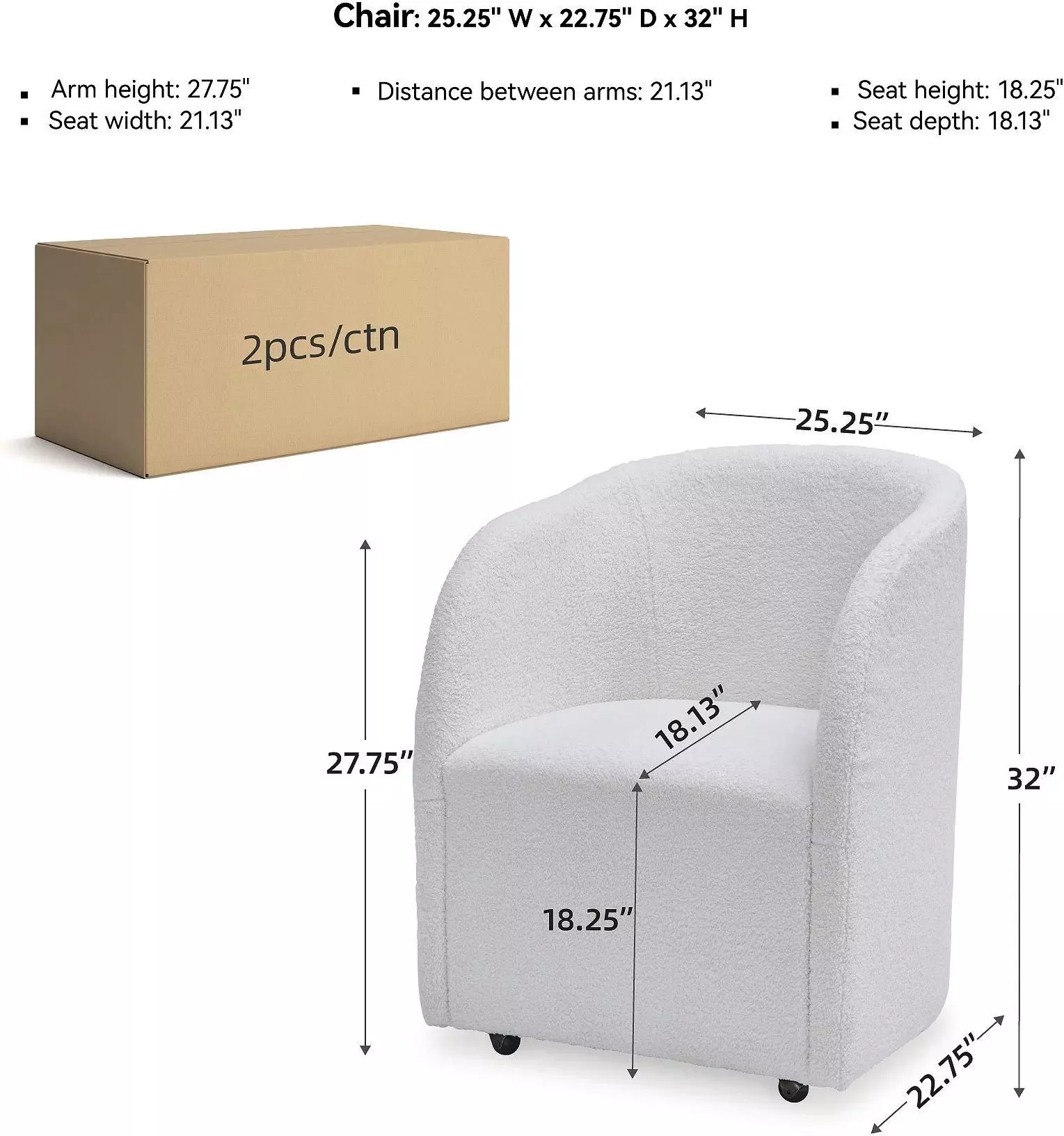 Rowanbeck Ivory Upholstered Arm Chair Set Of 2