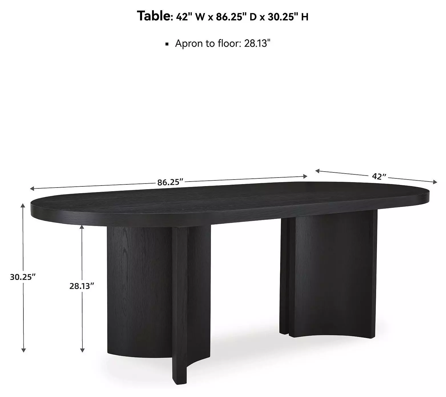 Rowanbeck Black Oval Dining Table