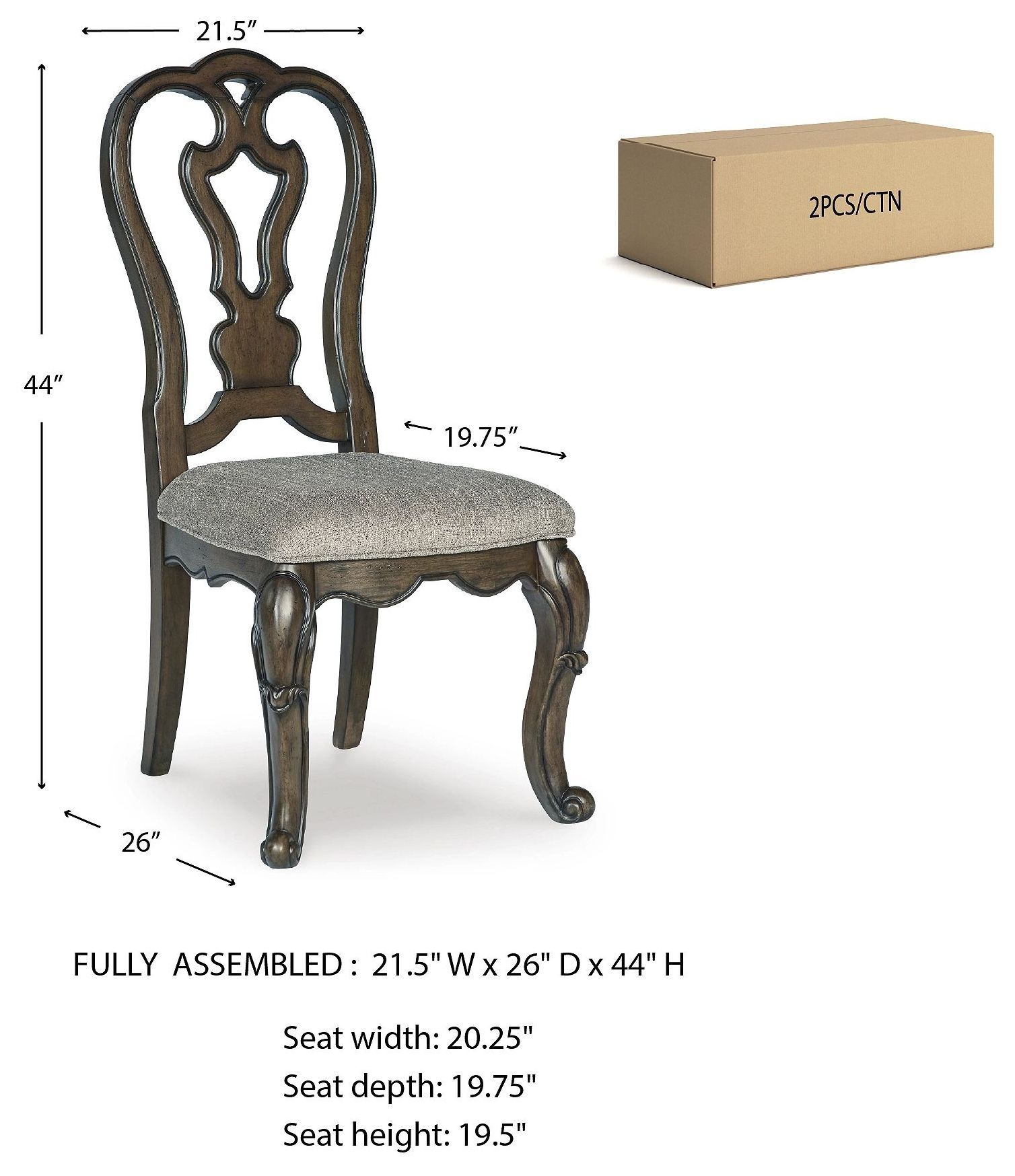 Maylee Gray Side Chair Set Of 2