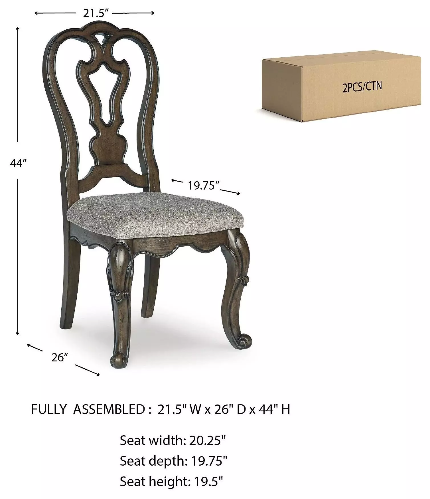 Maylee Gray Side Chair Set Of 2