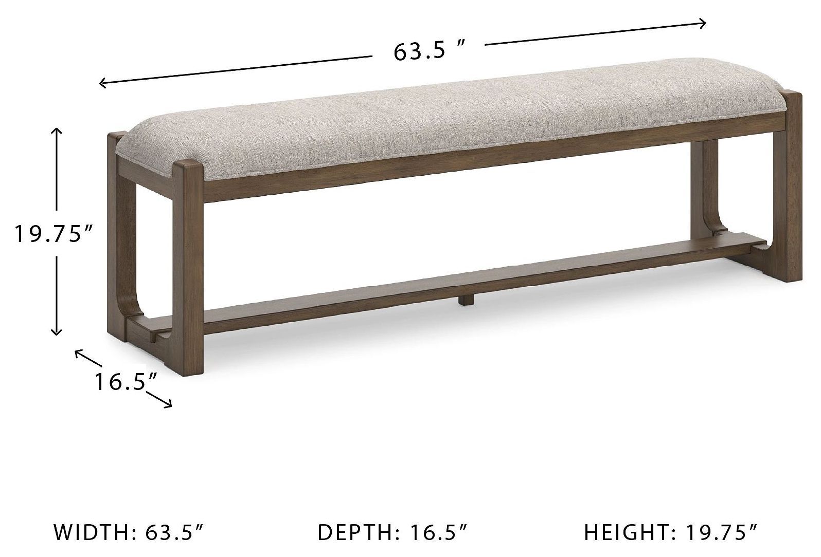 Cabalynn Oatmeal 63" Dining Bench