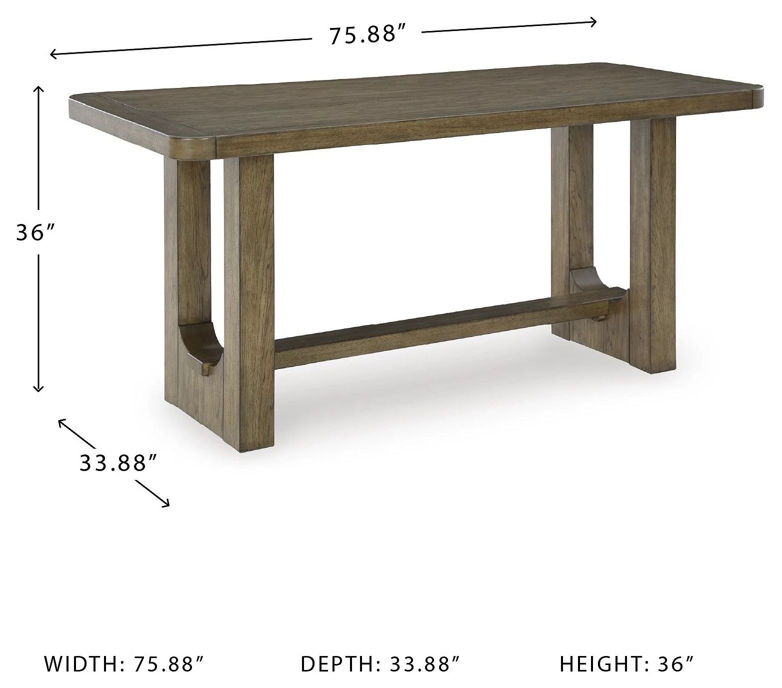Cabalynn Light Brown Rectangular Counter Height Dining Table