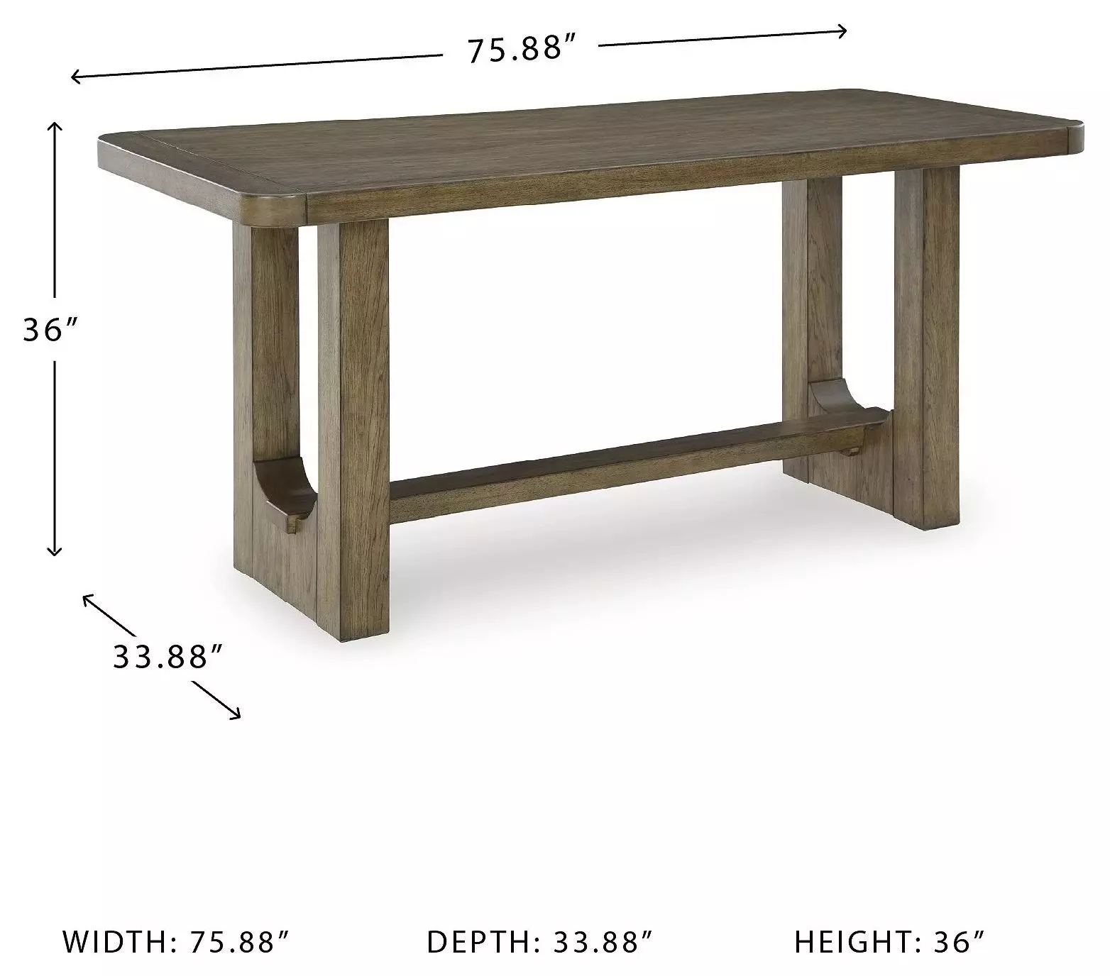 Cabalynn Light Brown Rectangular Counter Height Dining Table