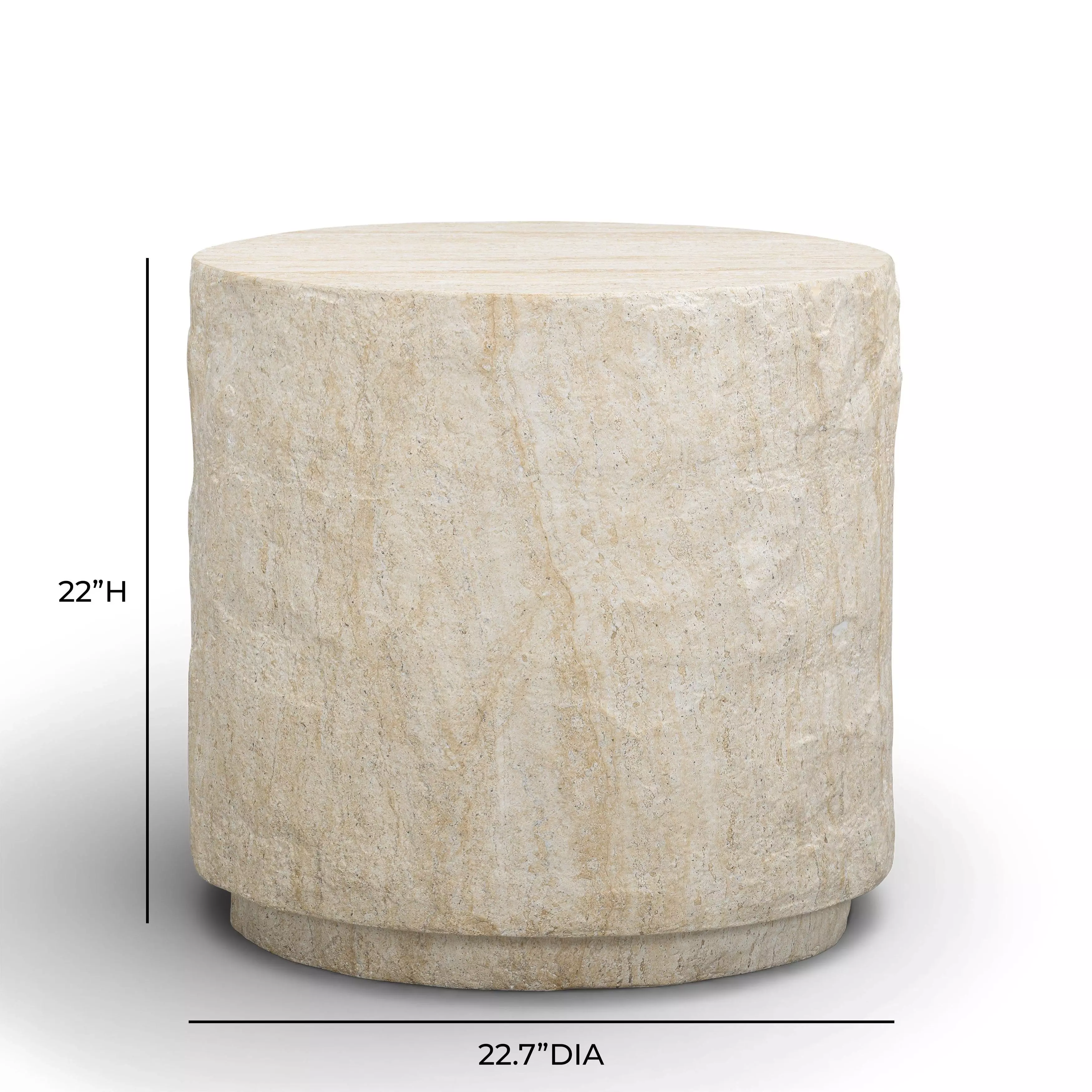 Roxanne Travertine Outdoor Round Side Table