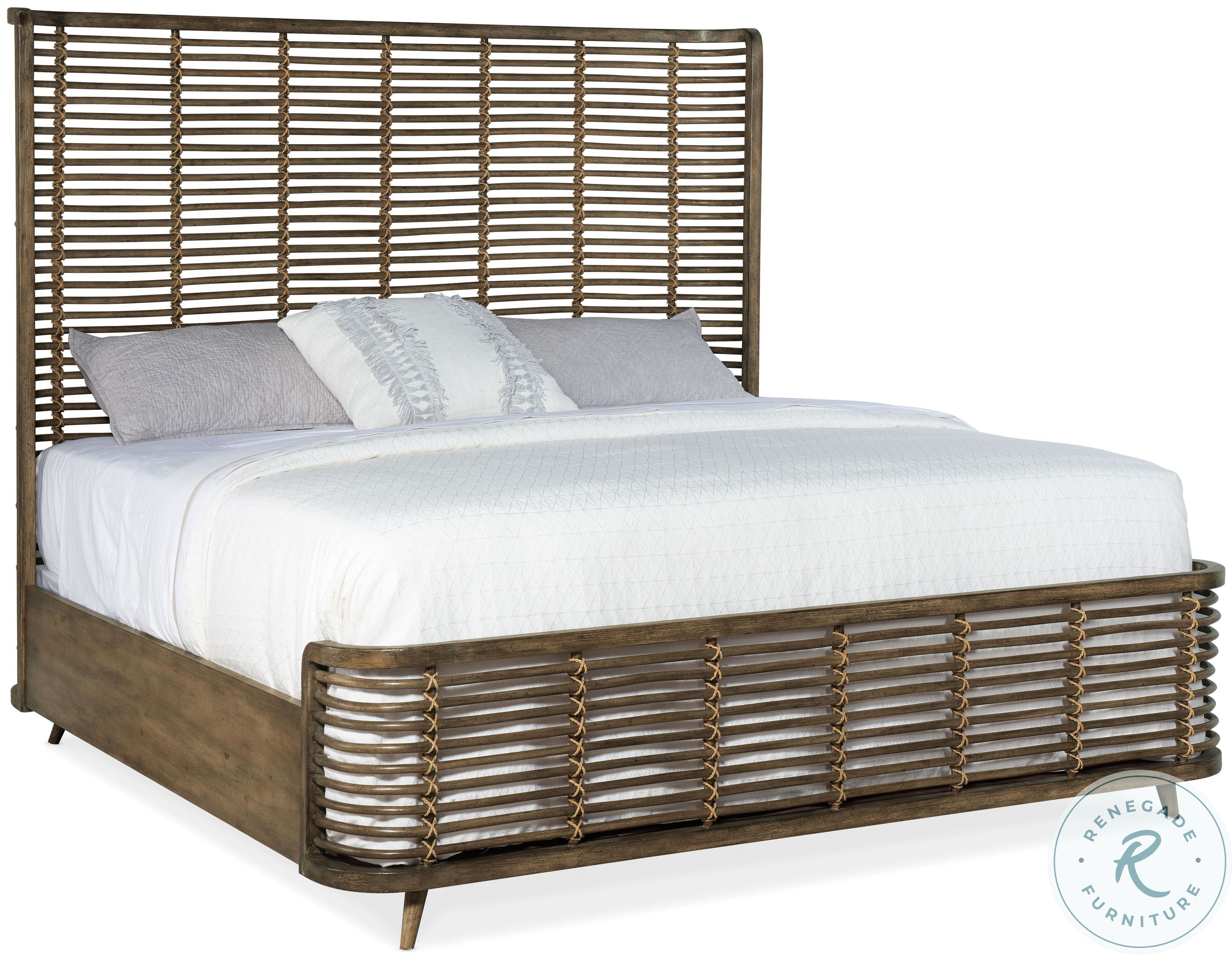 Sundance Rich Dynamic Brown Rattan Cal. King Panel Bed From Hooker