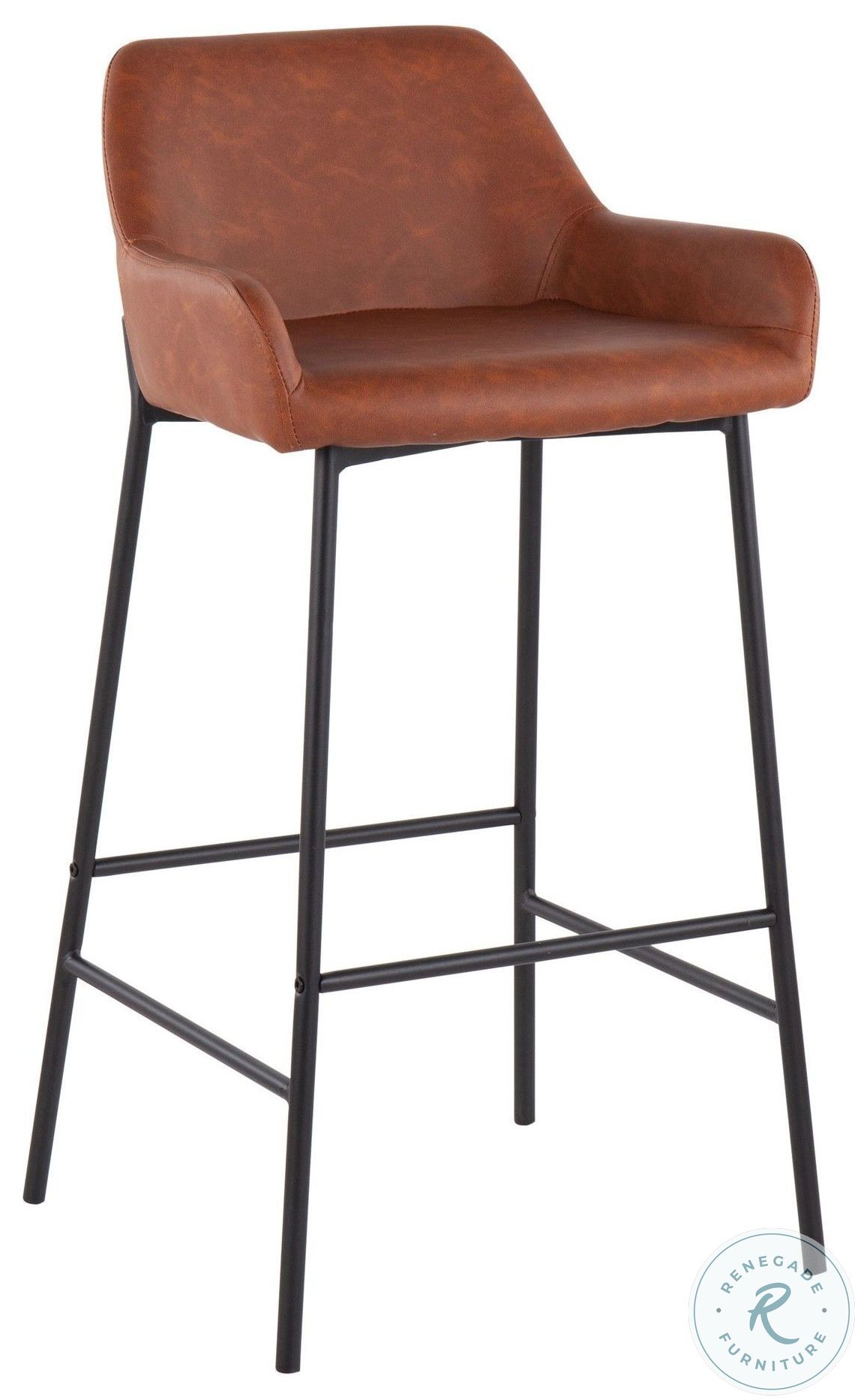 Daniella Camel PU And Black Metal Bar Stool Set of 2 From Lumisource Coleman Furniture