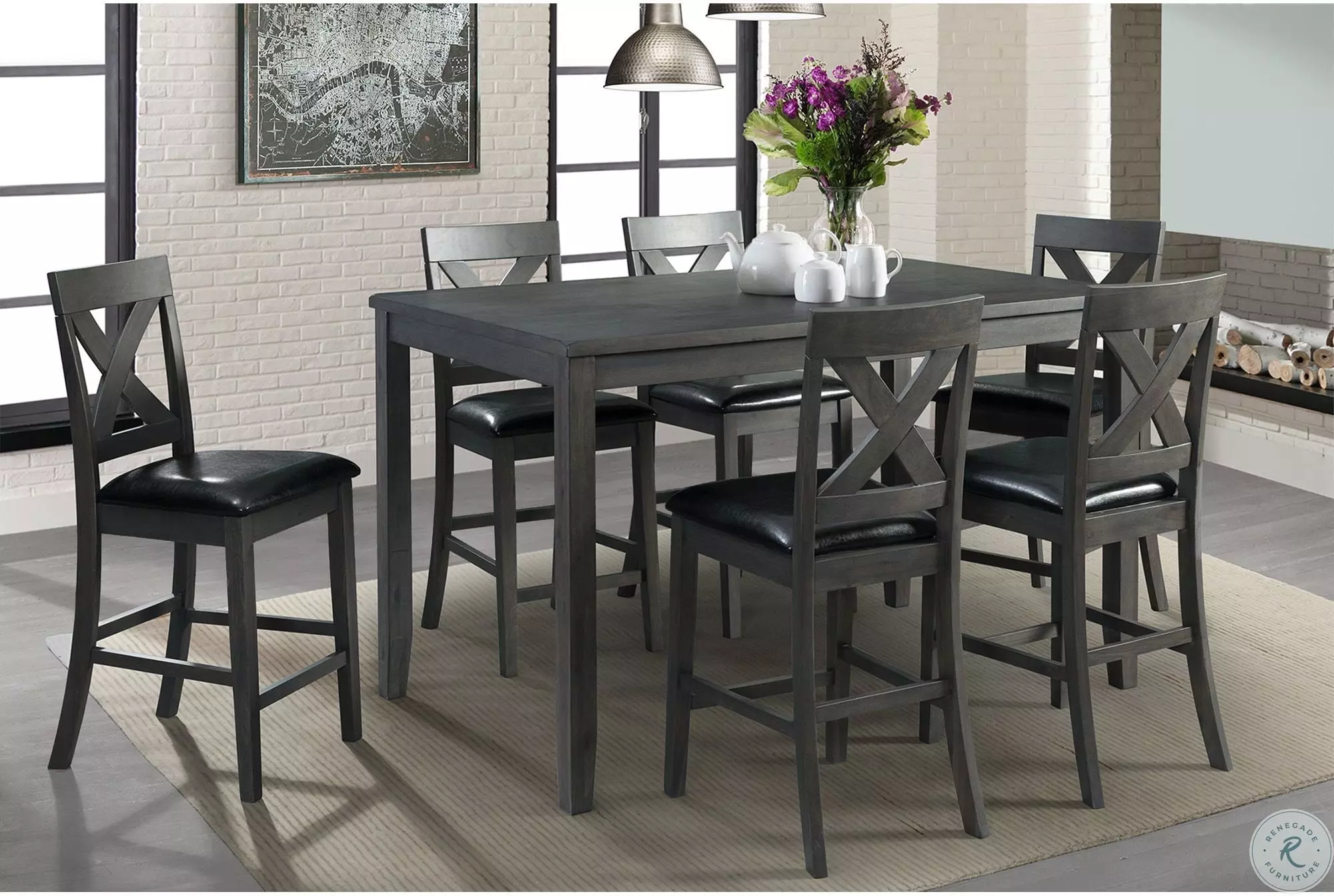 Alexa Gray 7 Piece Counter Height Dining Set from Elements